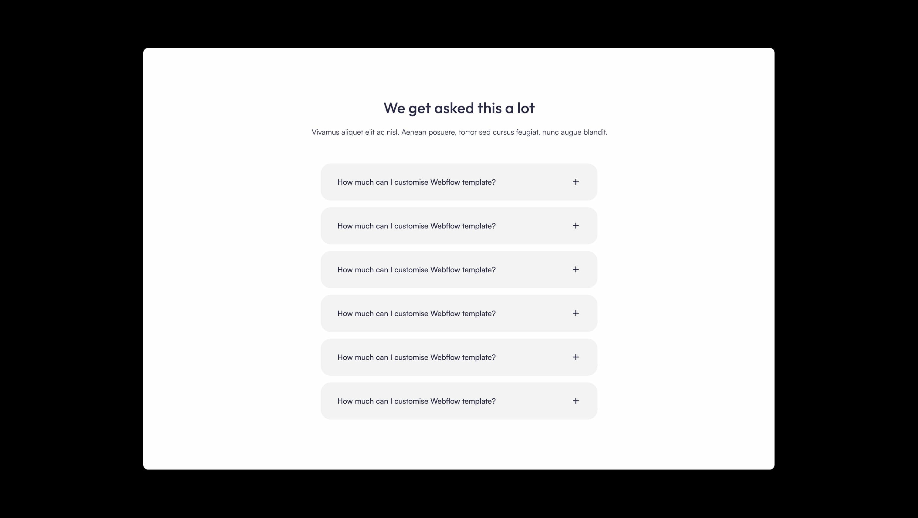 FAQ Expandable Section