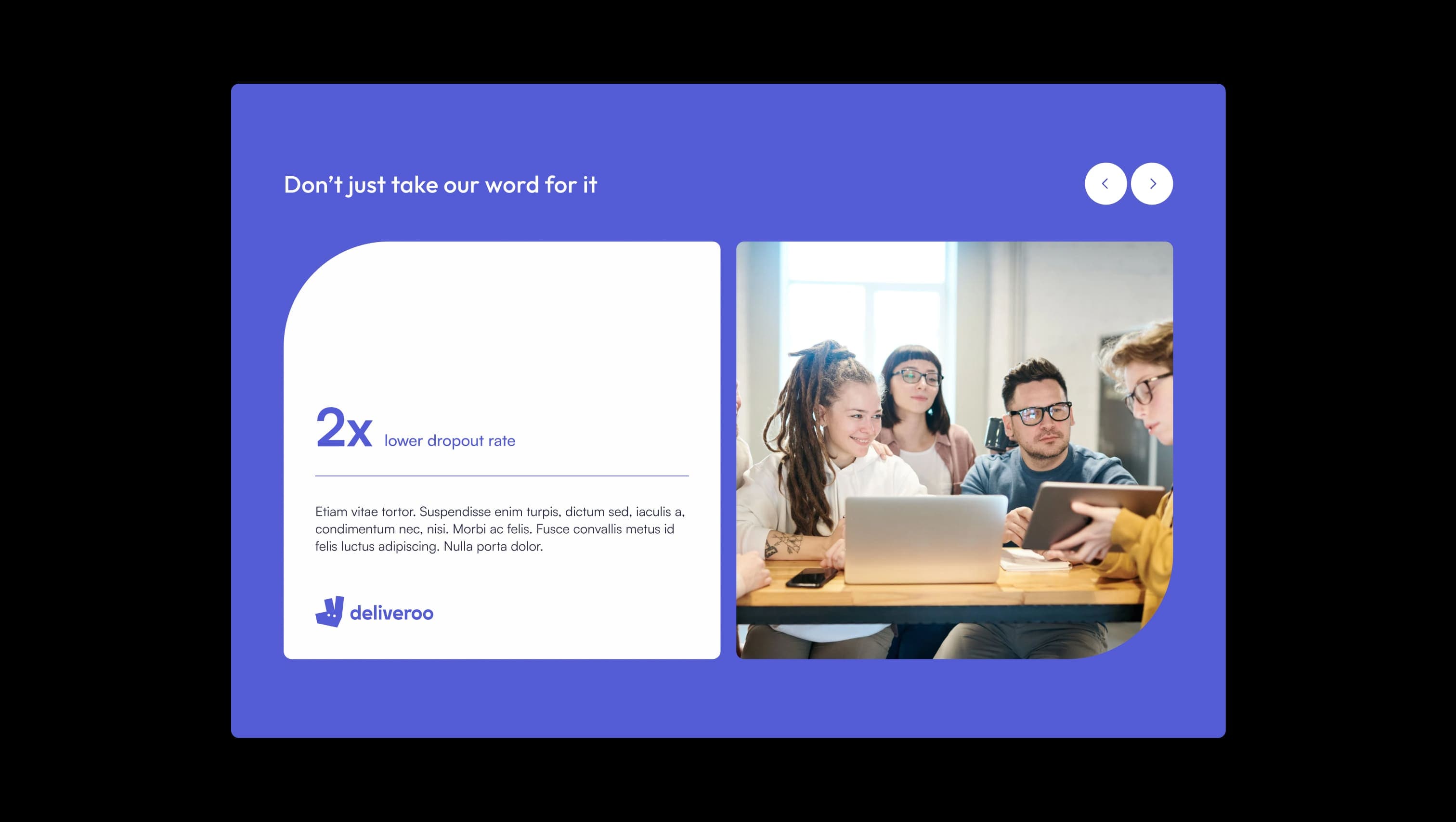 Testimonial Statistics Slider