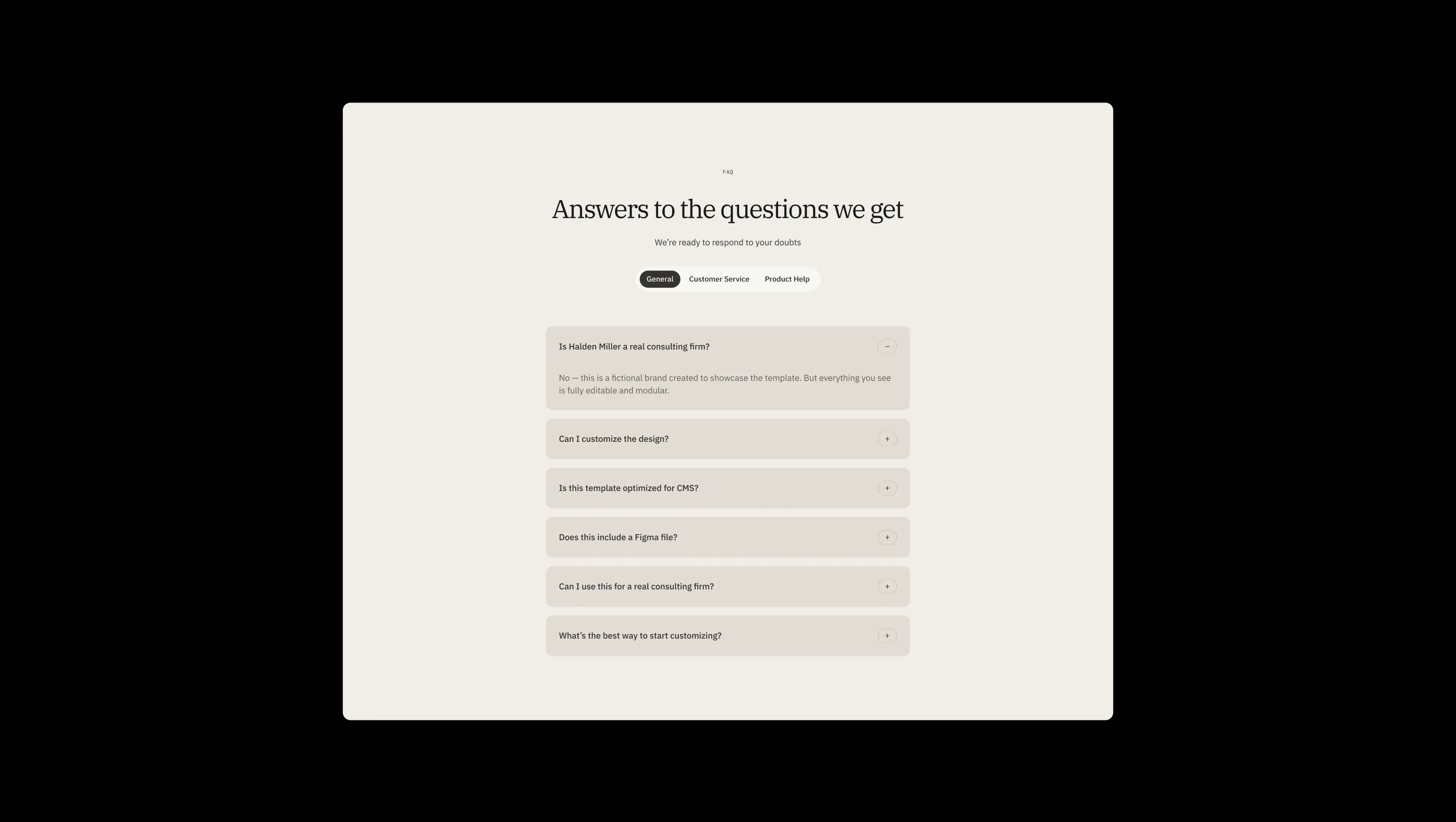 FAQ Accordion with Tabs