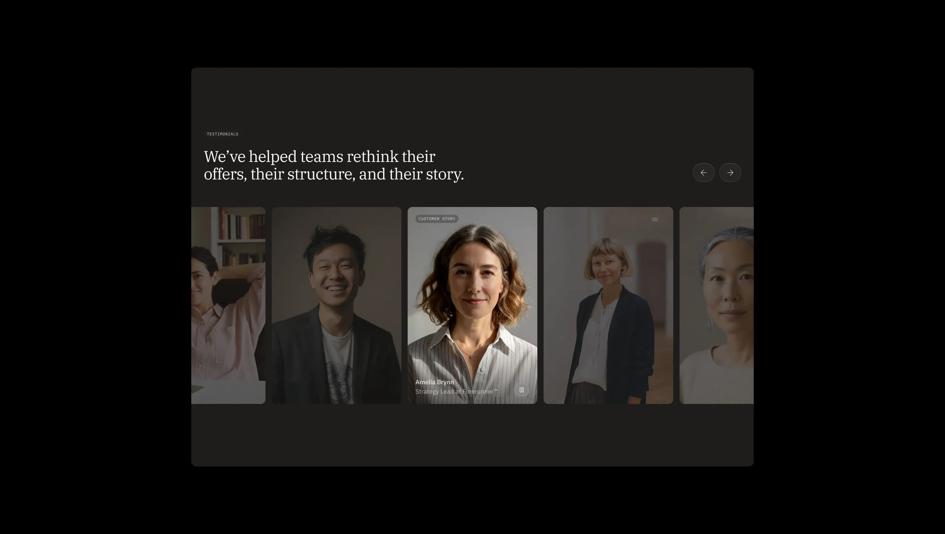 Video Testimonials Slider Section