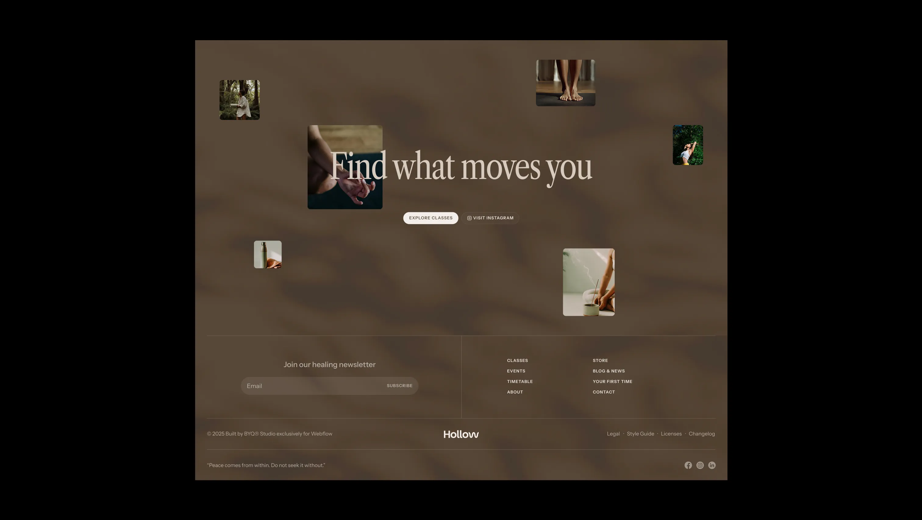 Footer with Newsletter and Images