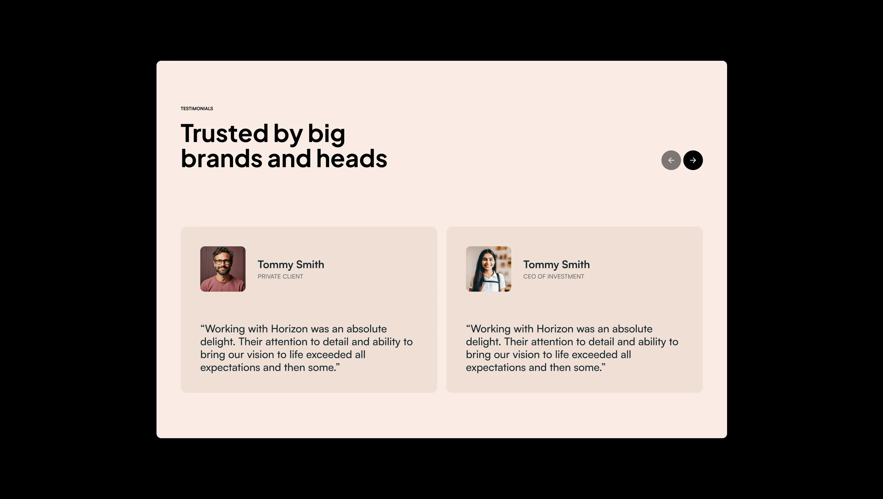 Testimonials Slider with Navigation