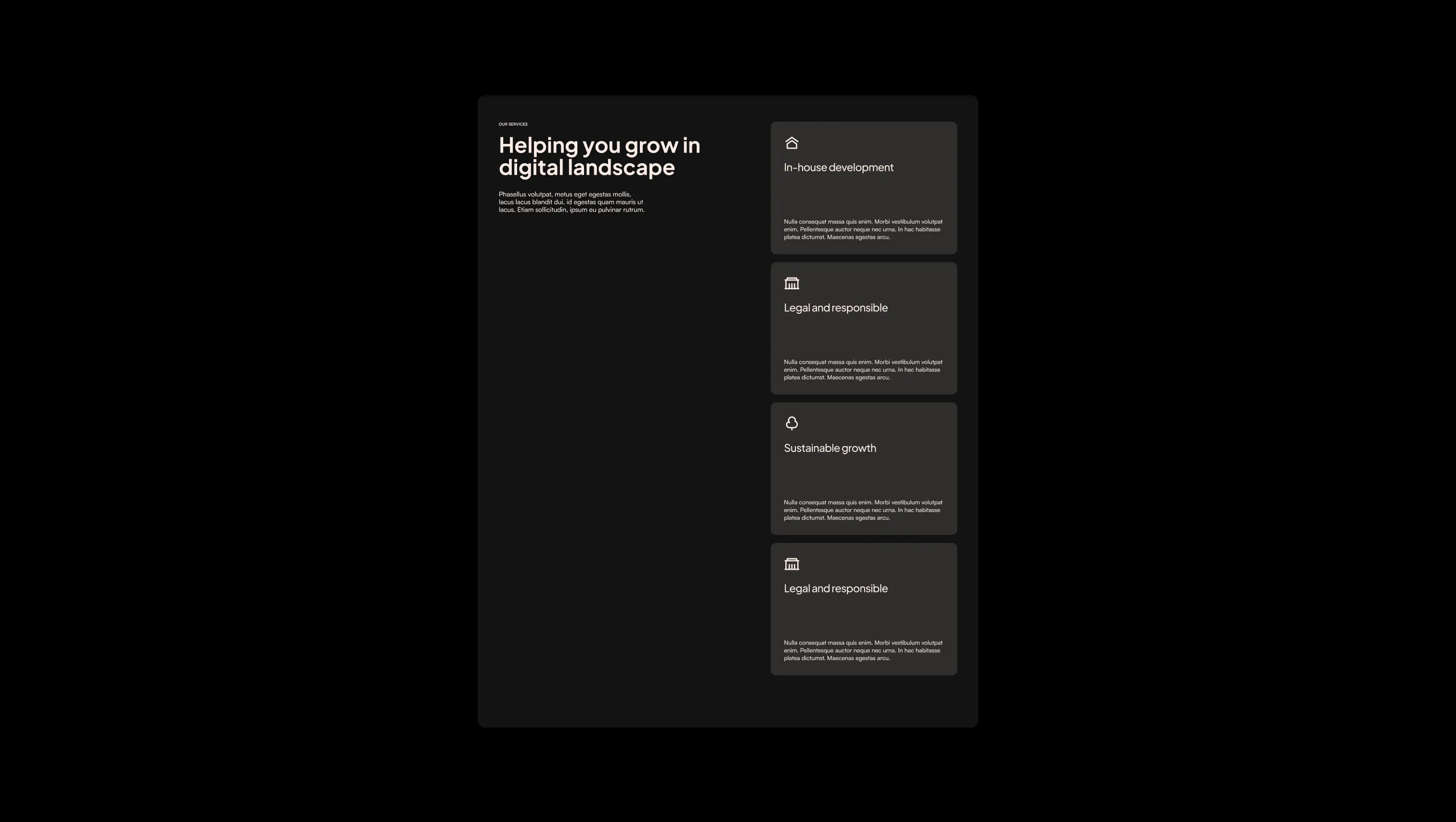 Services Features Sticky Layout