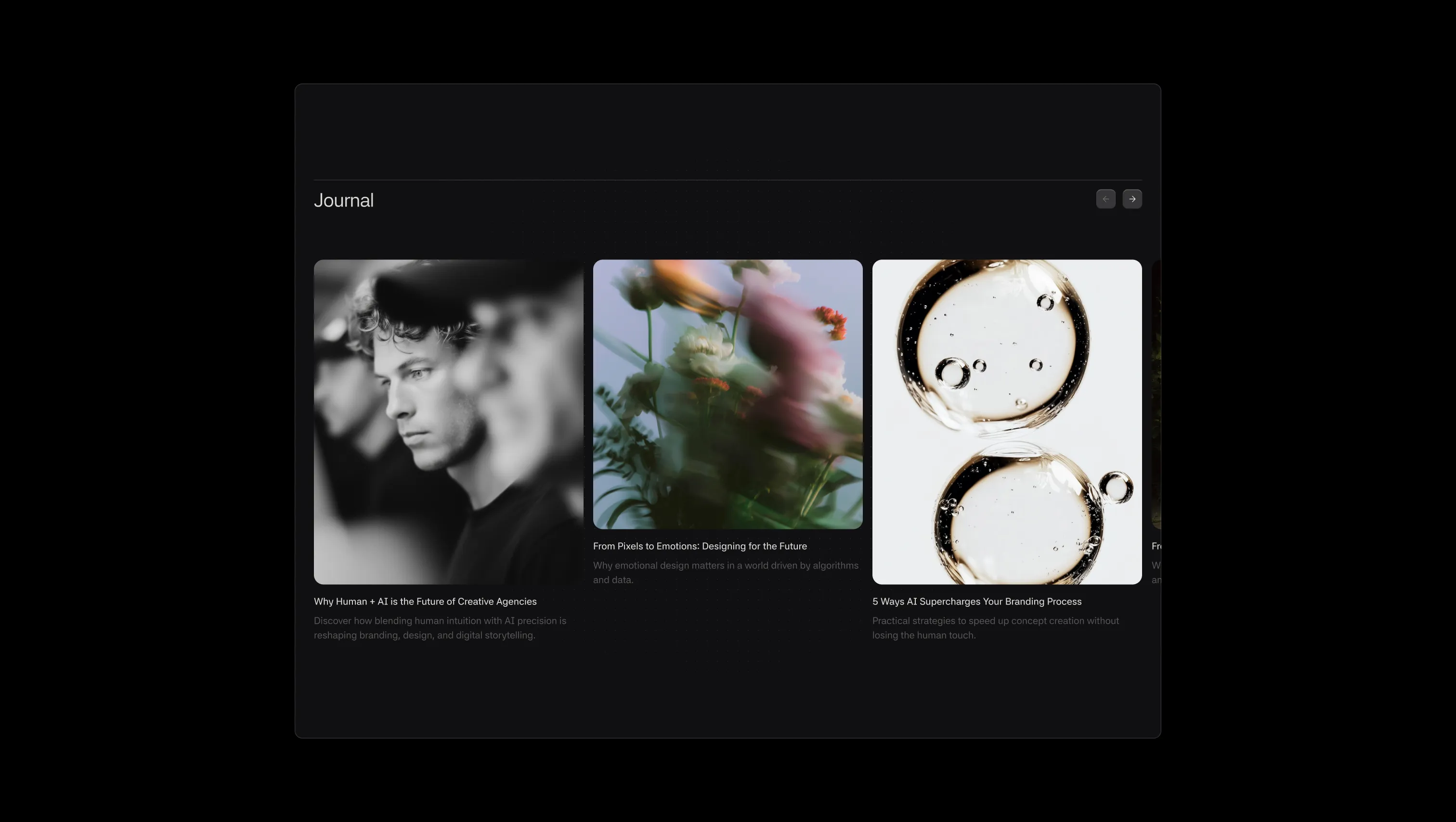 Journal Blog Slider Section
