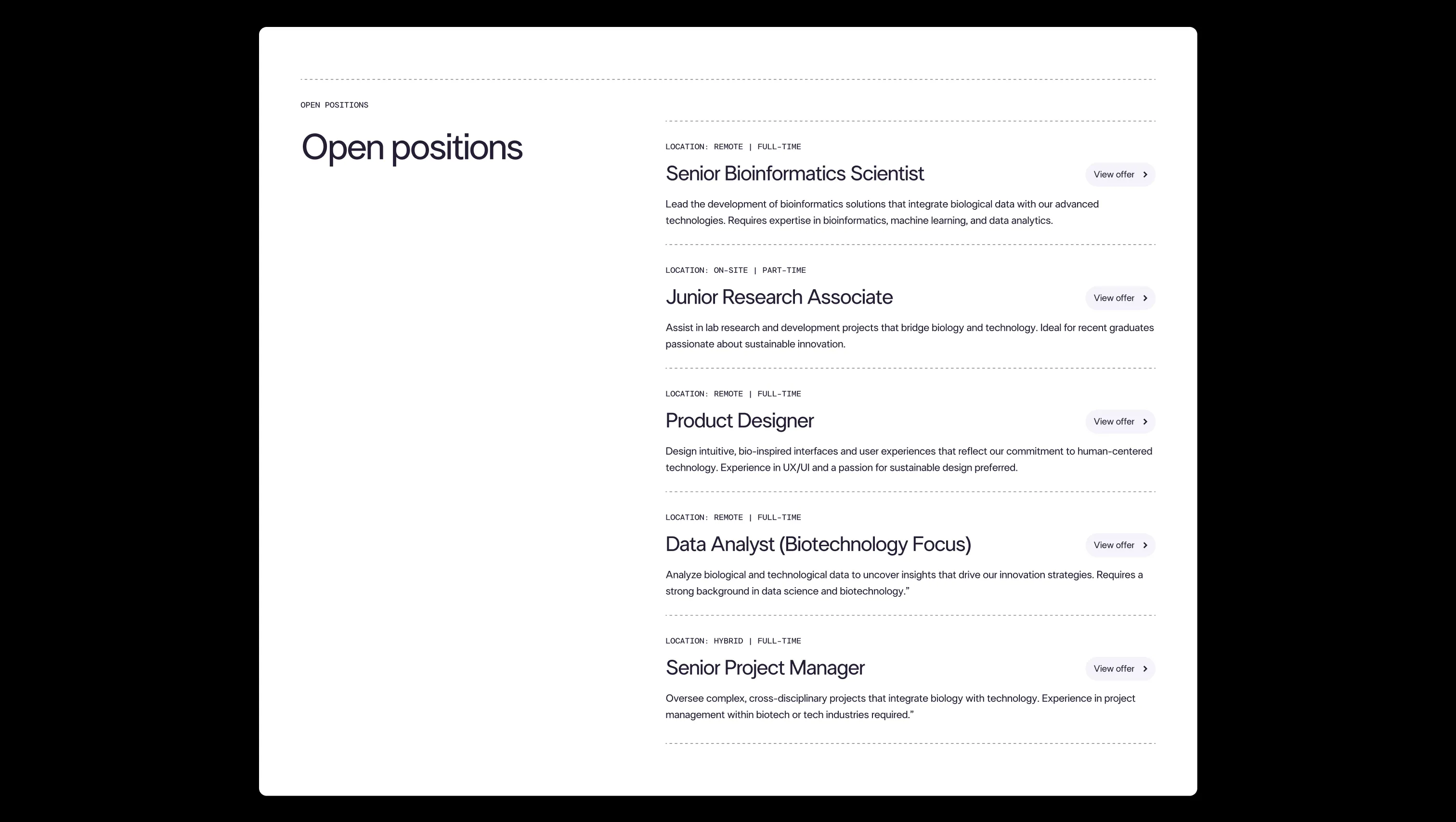 Job Listings Grid