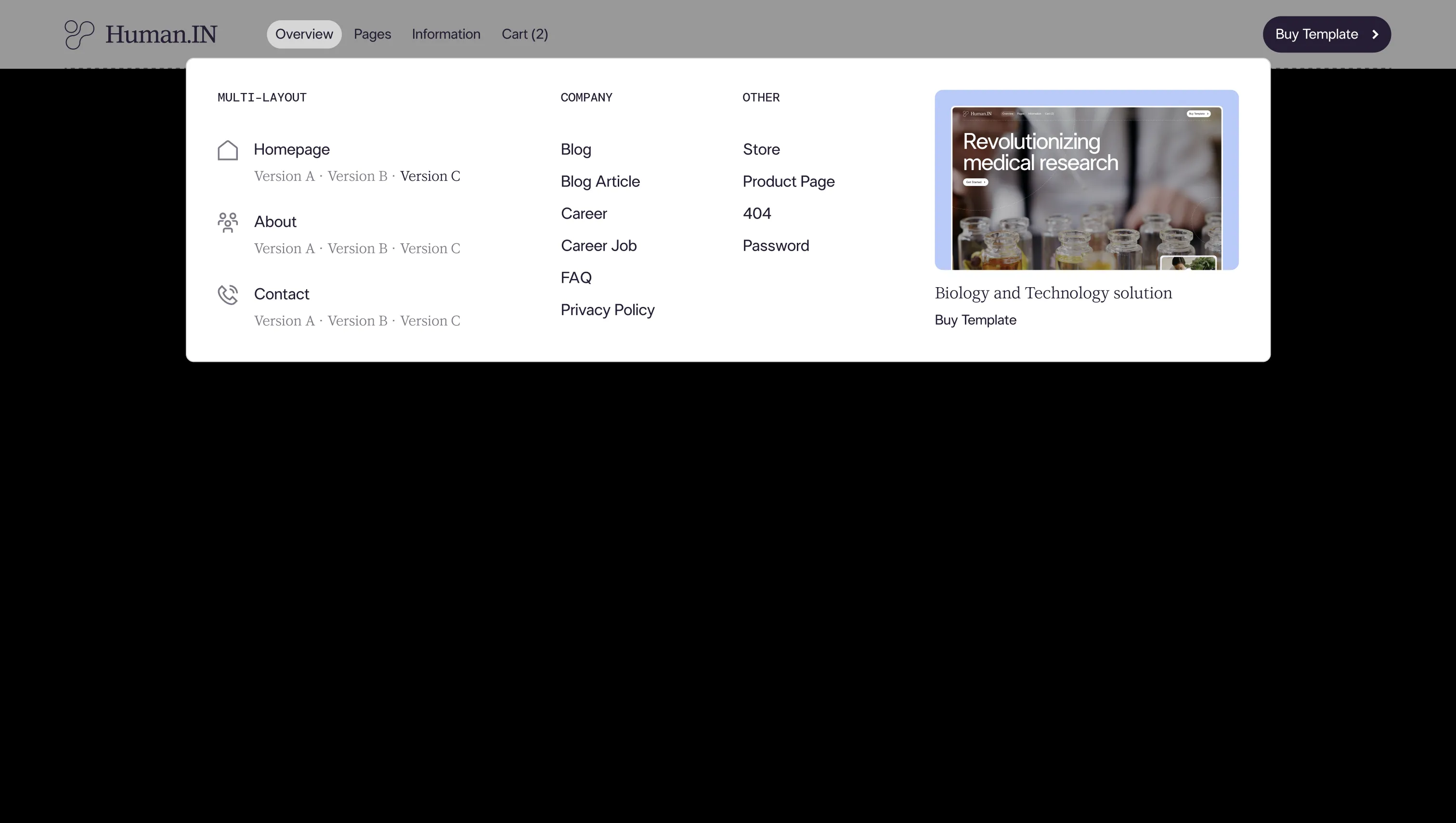Mega Menu Navigation Bar