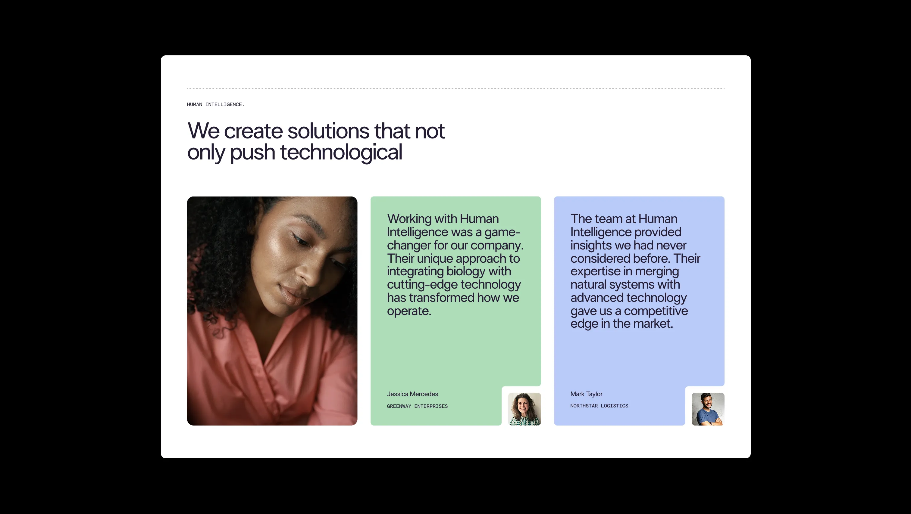 Testimonials Three Column Layout