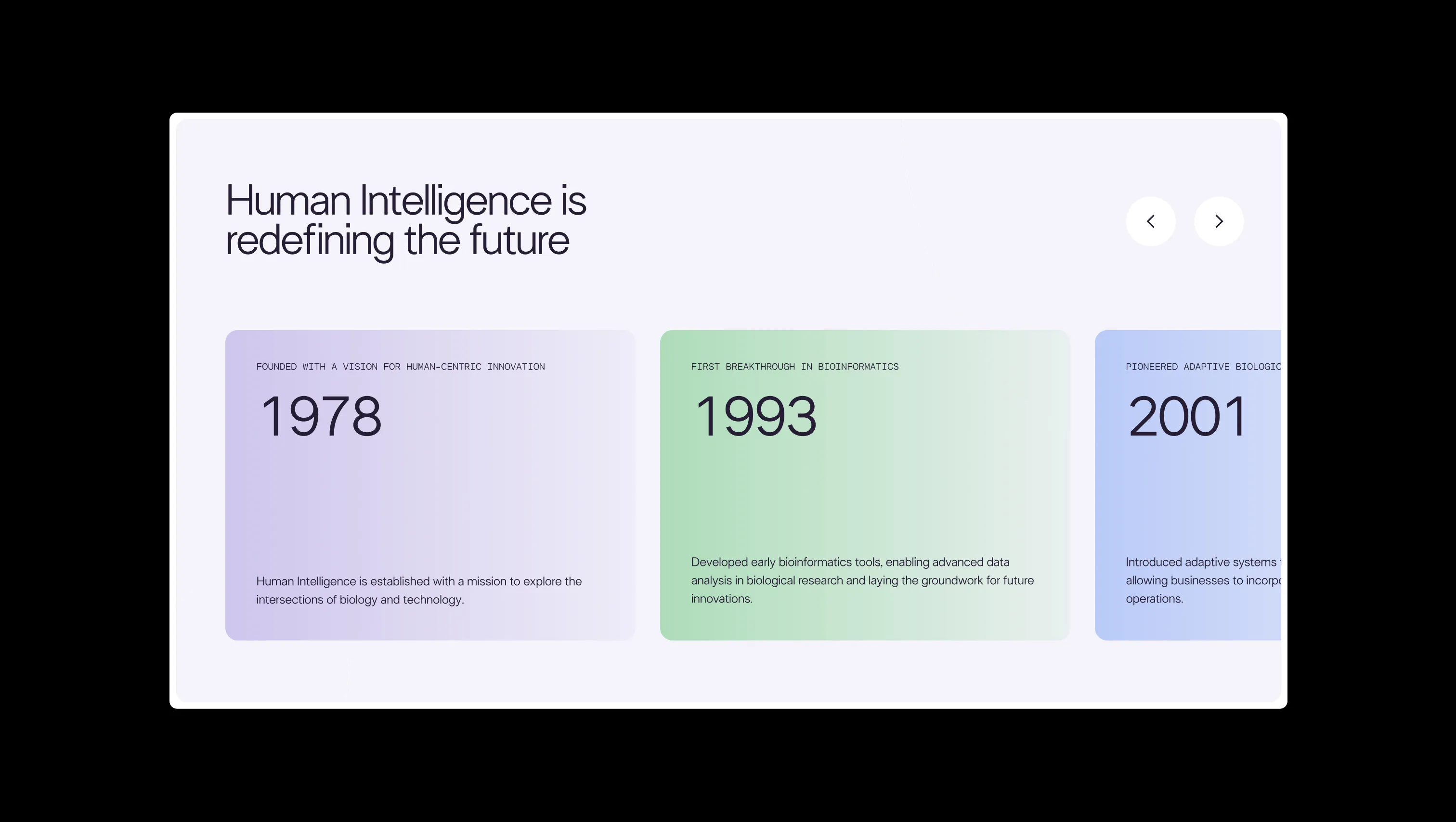 Timeline History Feature Slider
