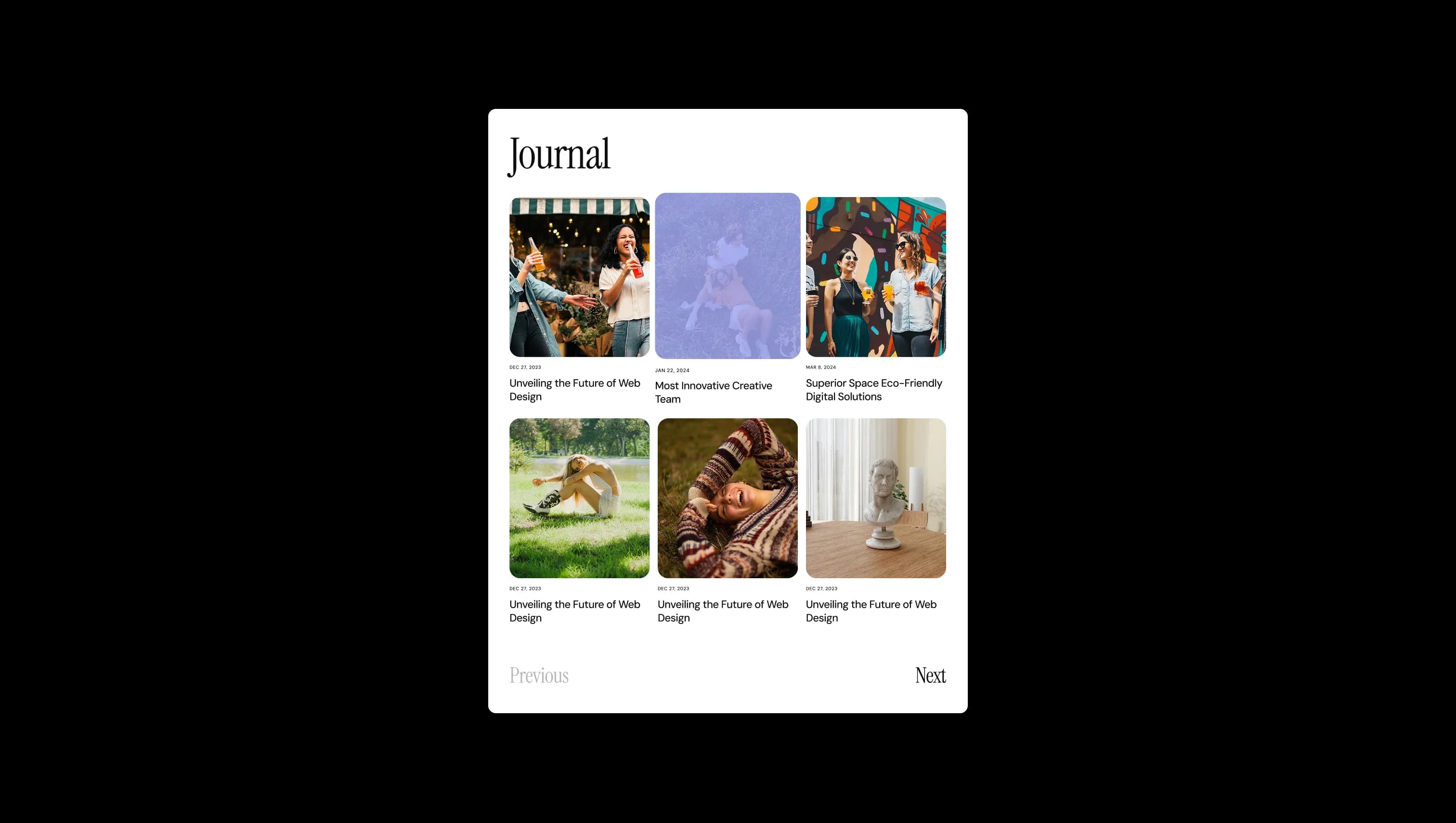 Journal Blog Grid Layout