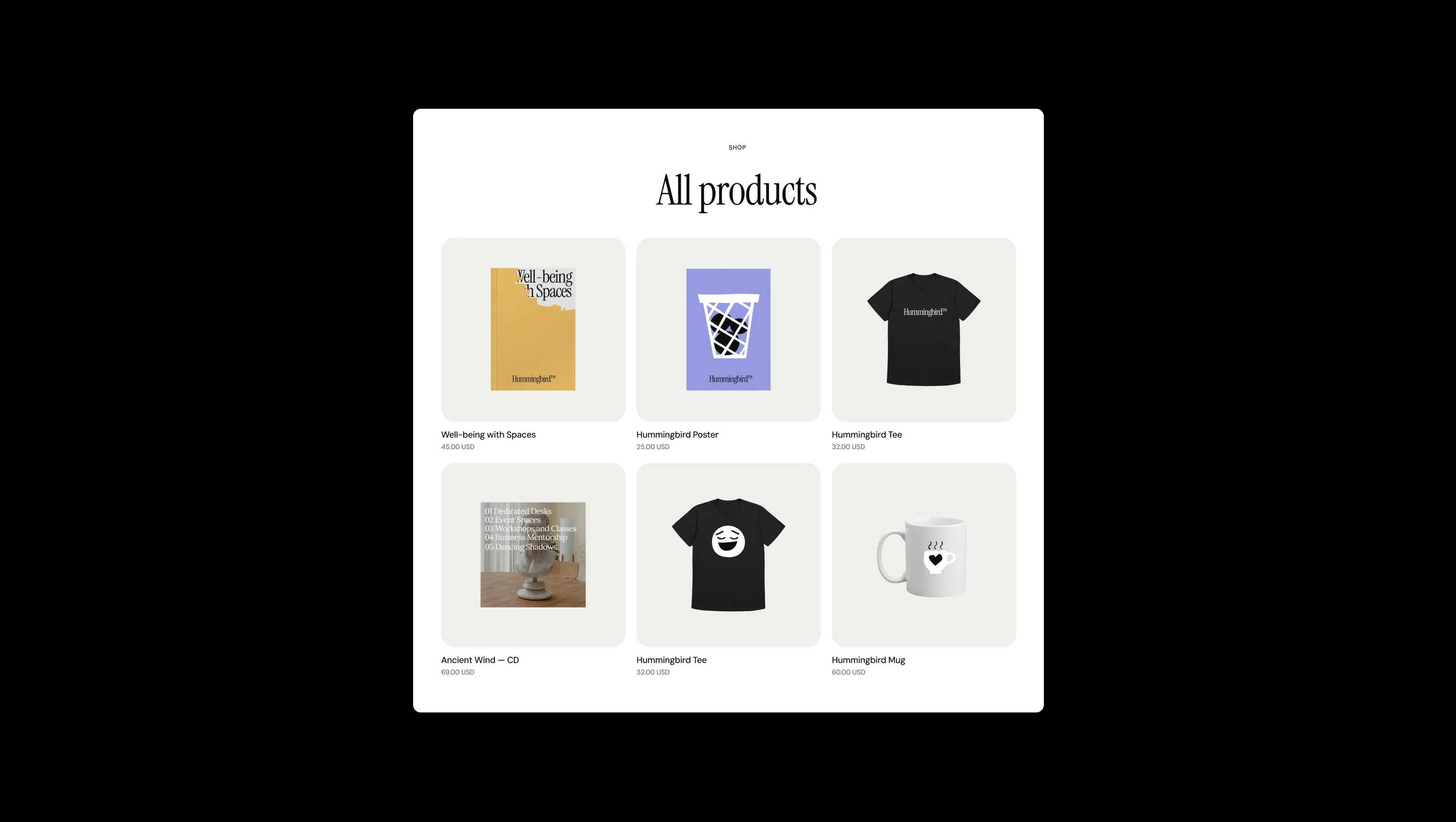 Product Grid Shop Layout