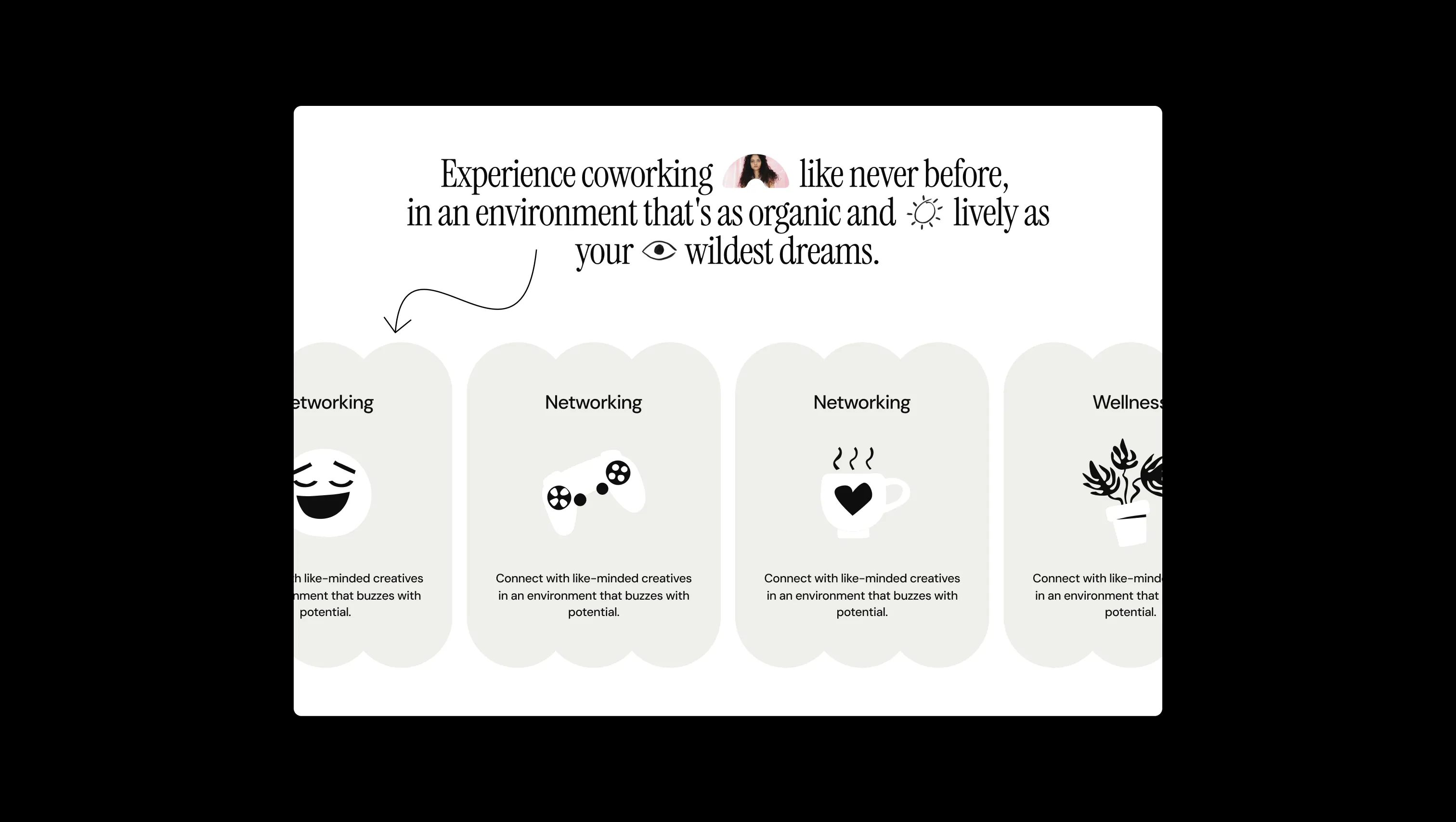 Animated Text with Marquee Cards