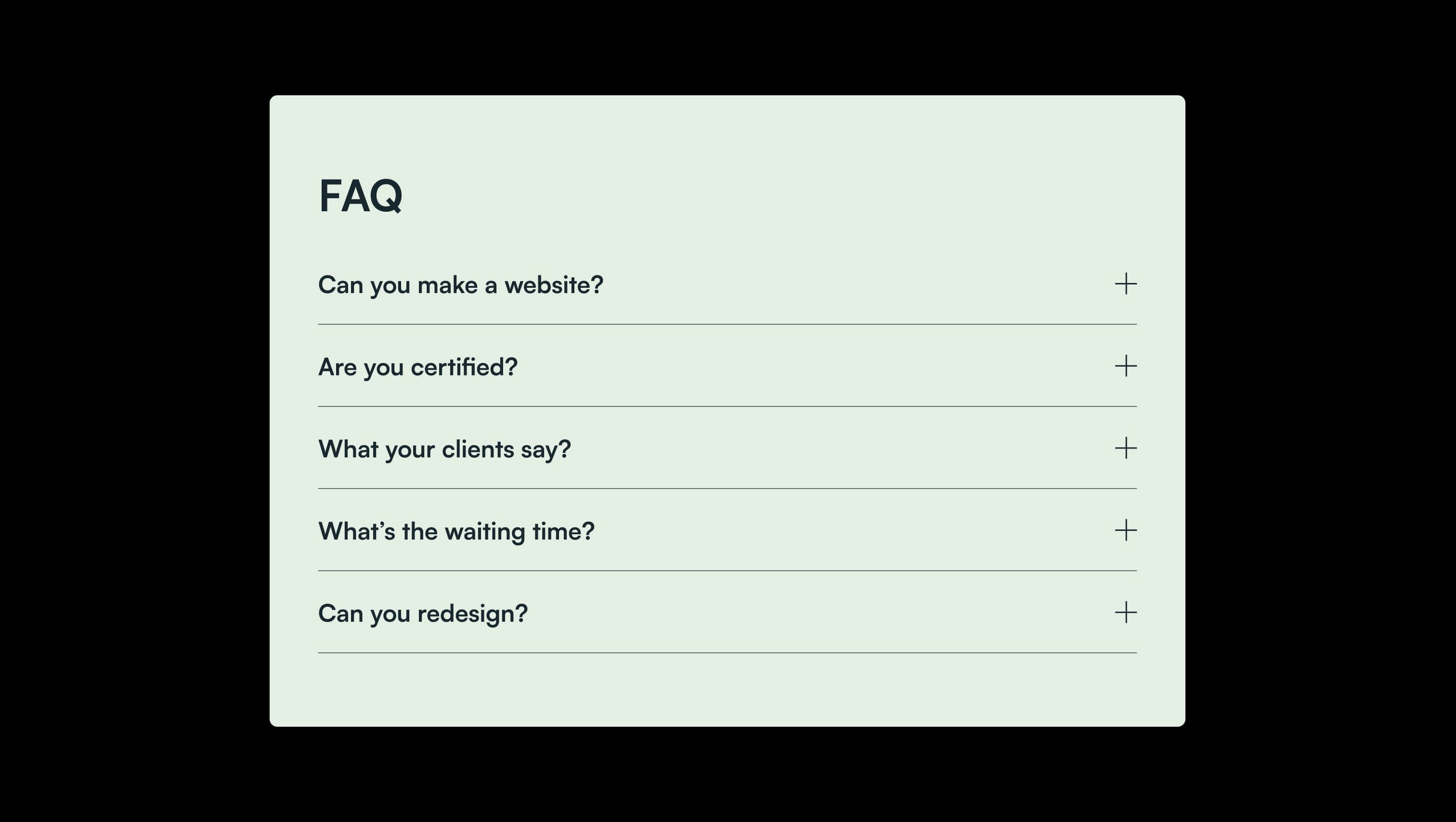 FAQ Accordion Section