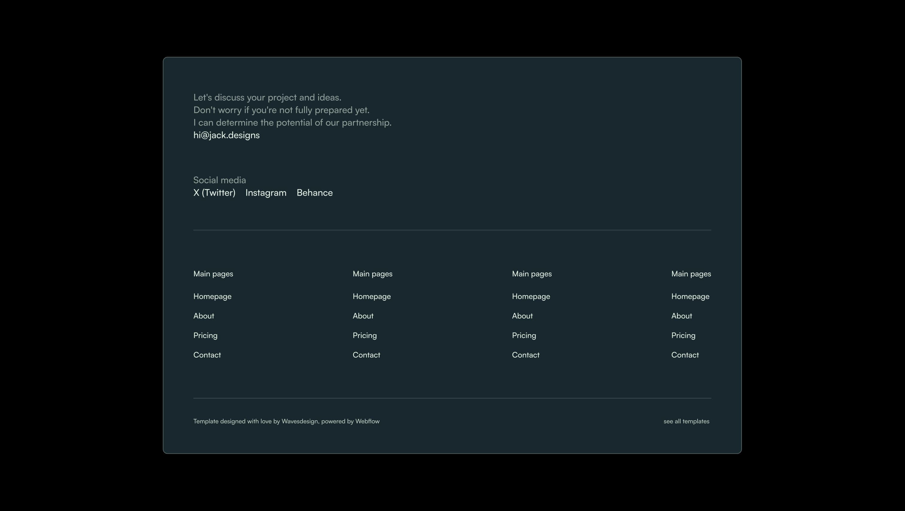 Multi-Column Footer with Contact