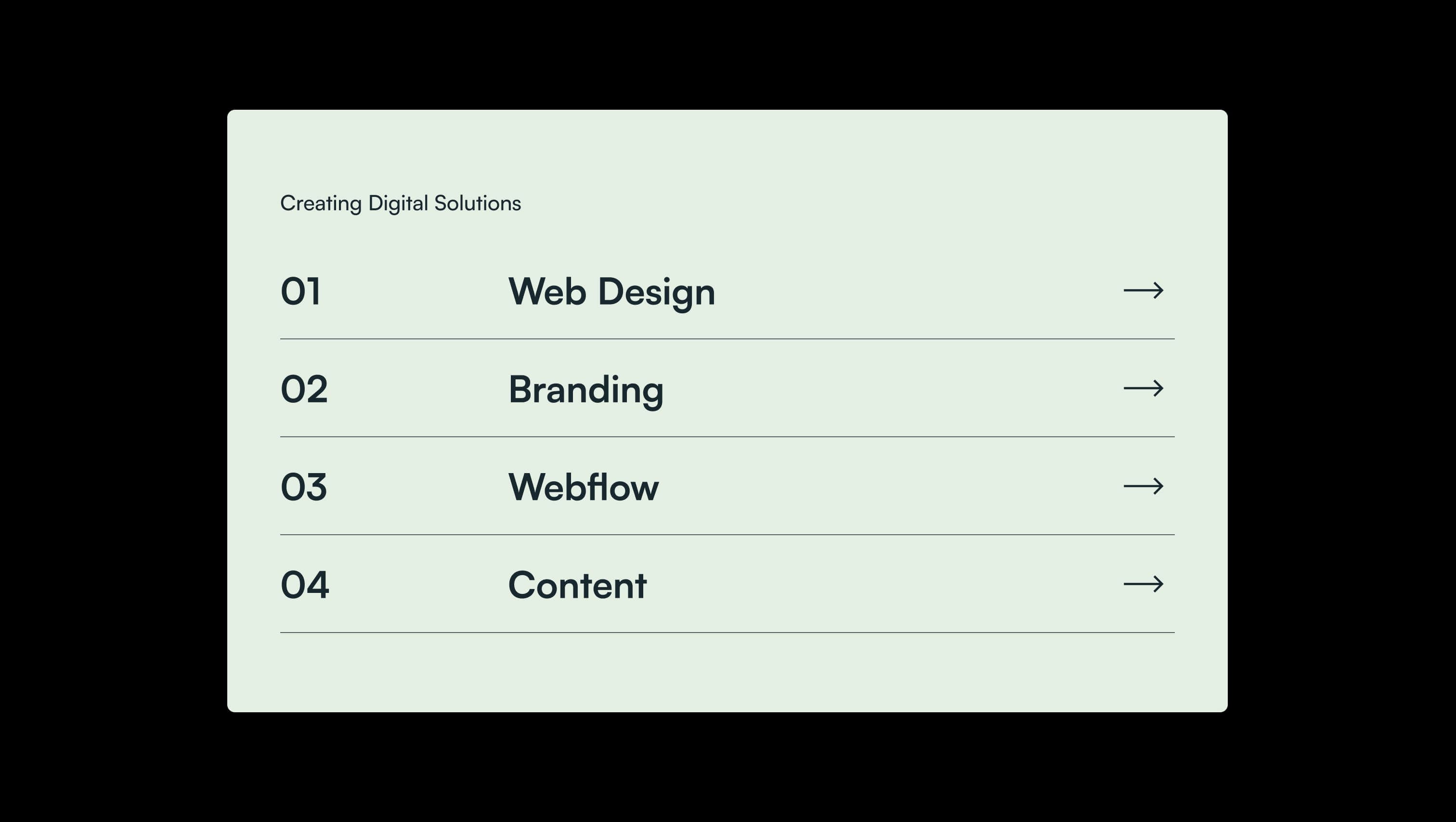 Interactive Services List Navigation