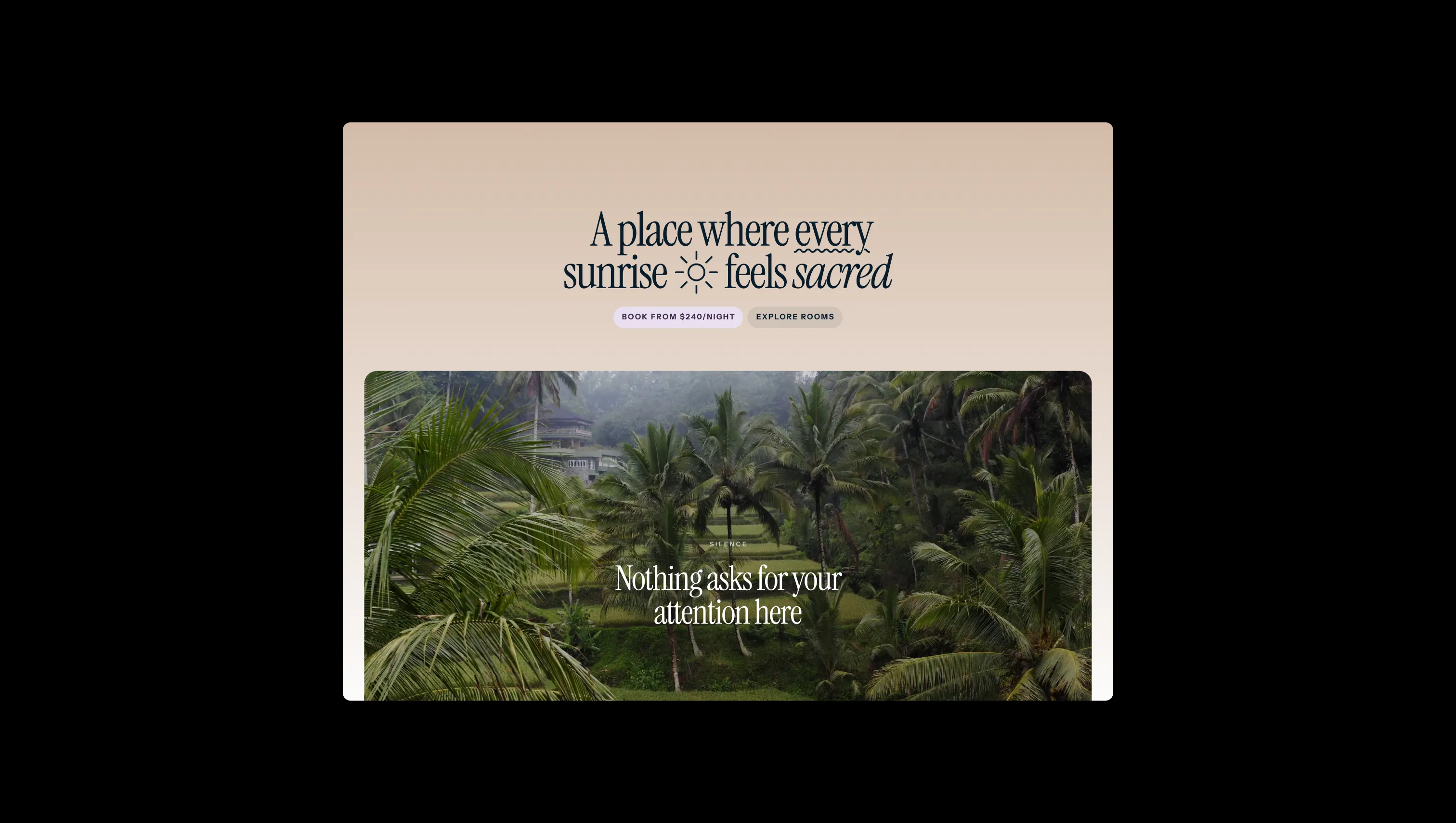 Sacred Place Hero with Parallax Video