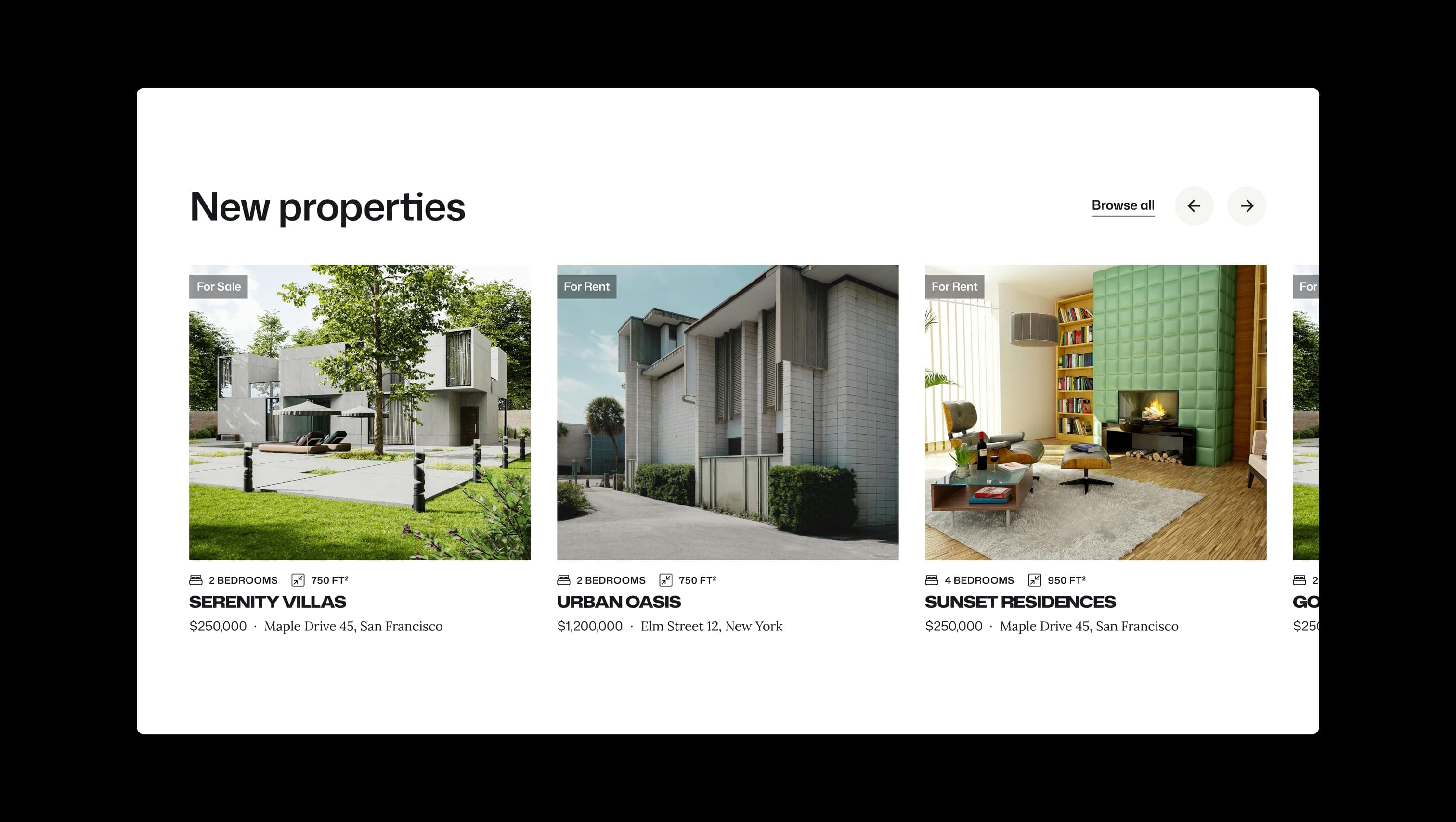 Property Listings Carousel