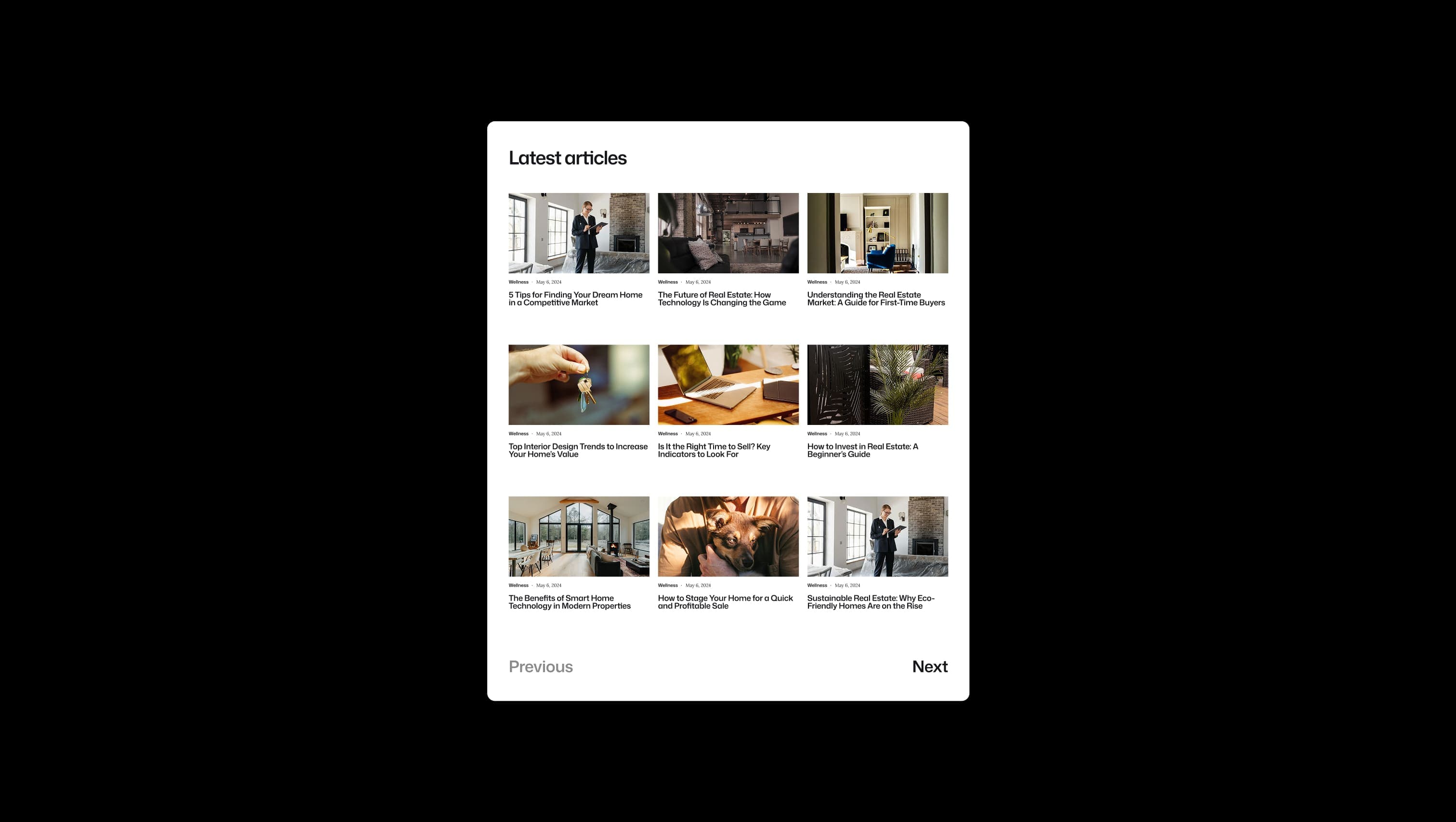 Blog Articles Grid with Pagination