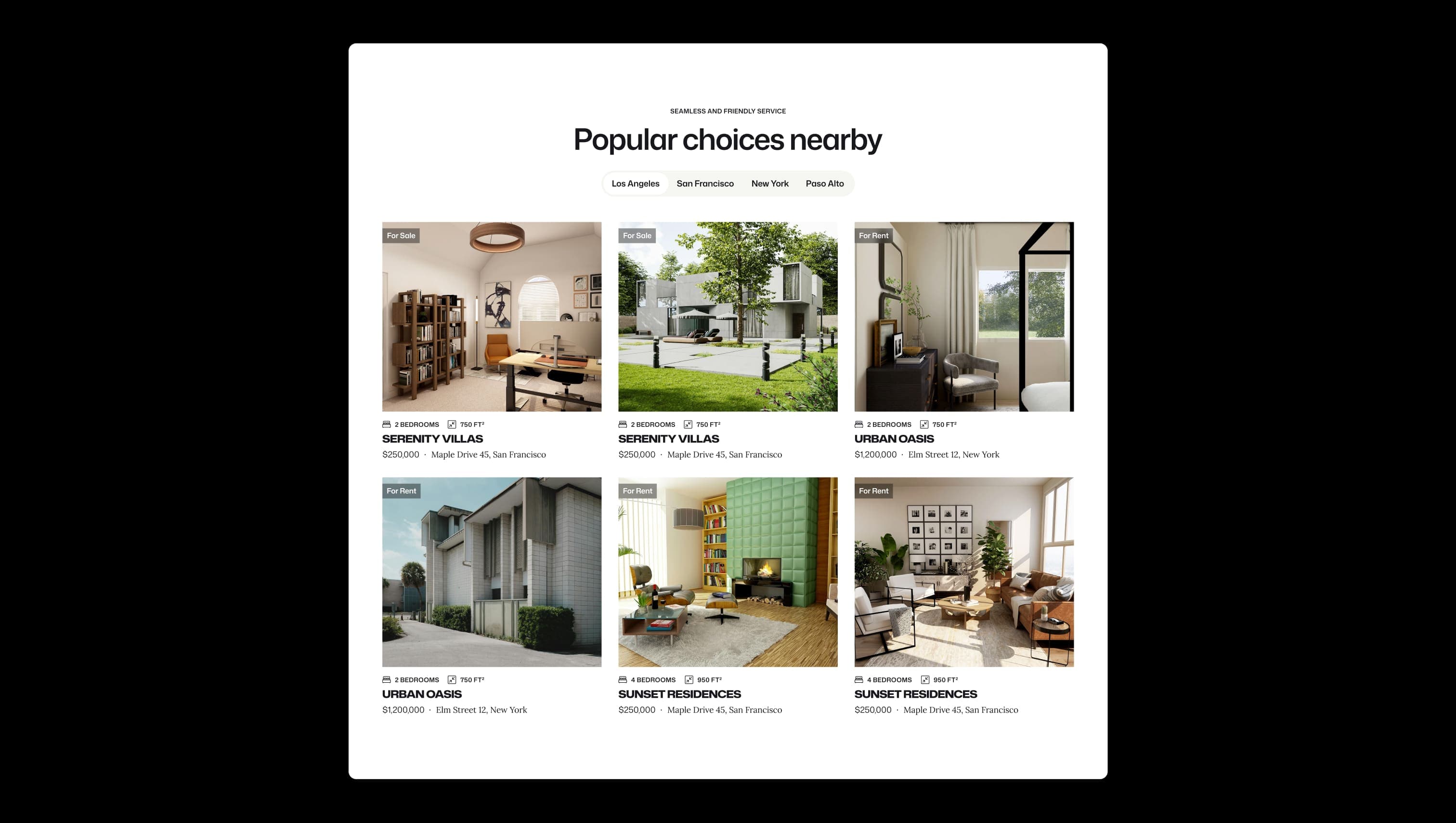 Real estate explorer grid