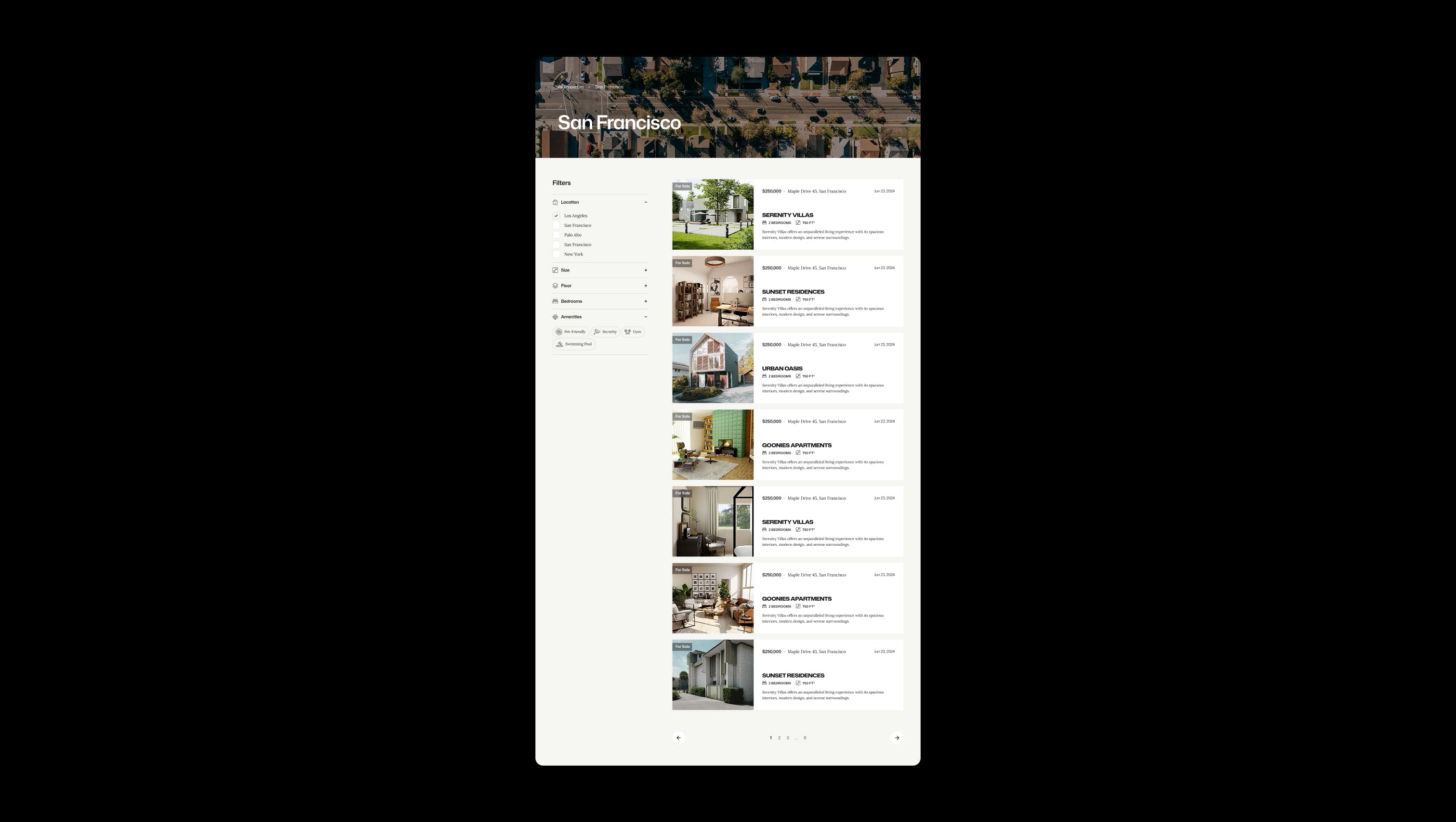 Property Listing Grid with Filters