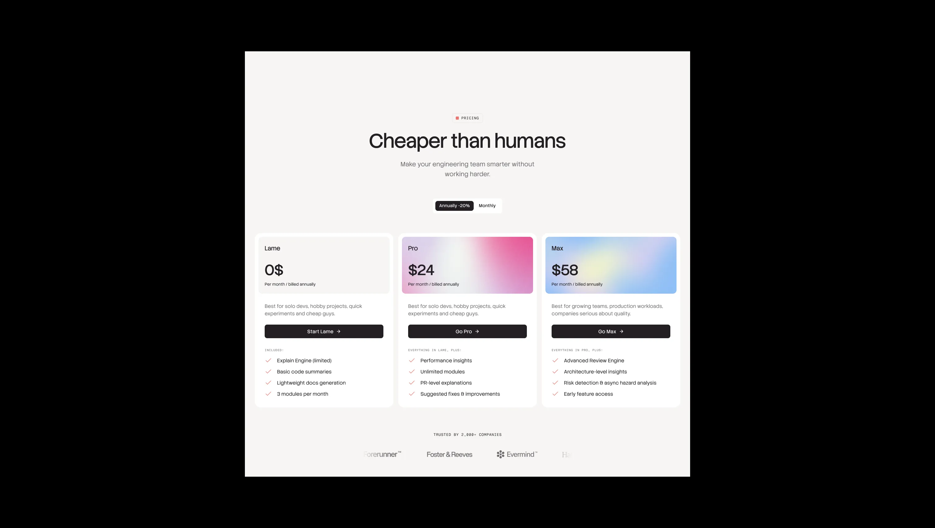 Three-Tier Pricing Toggle