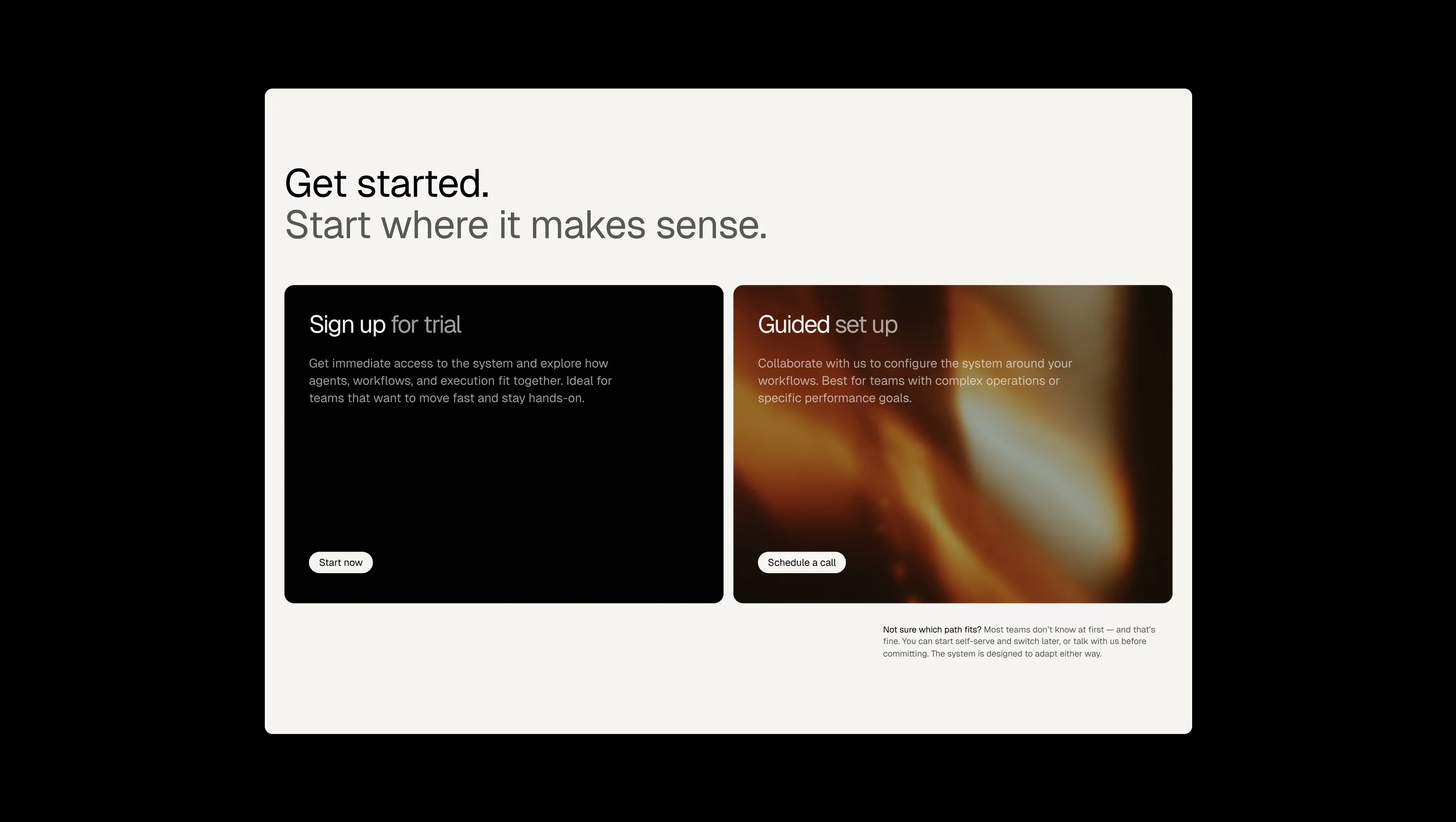 Dual CTA Cards with Scroll Animation