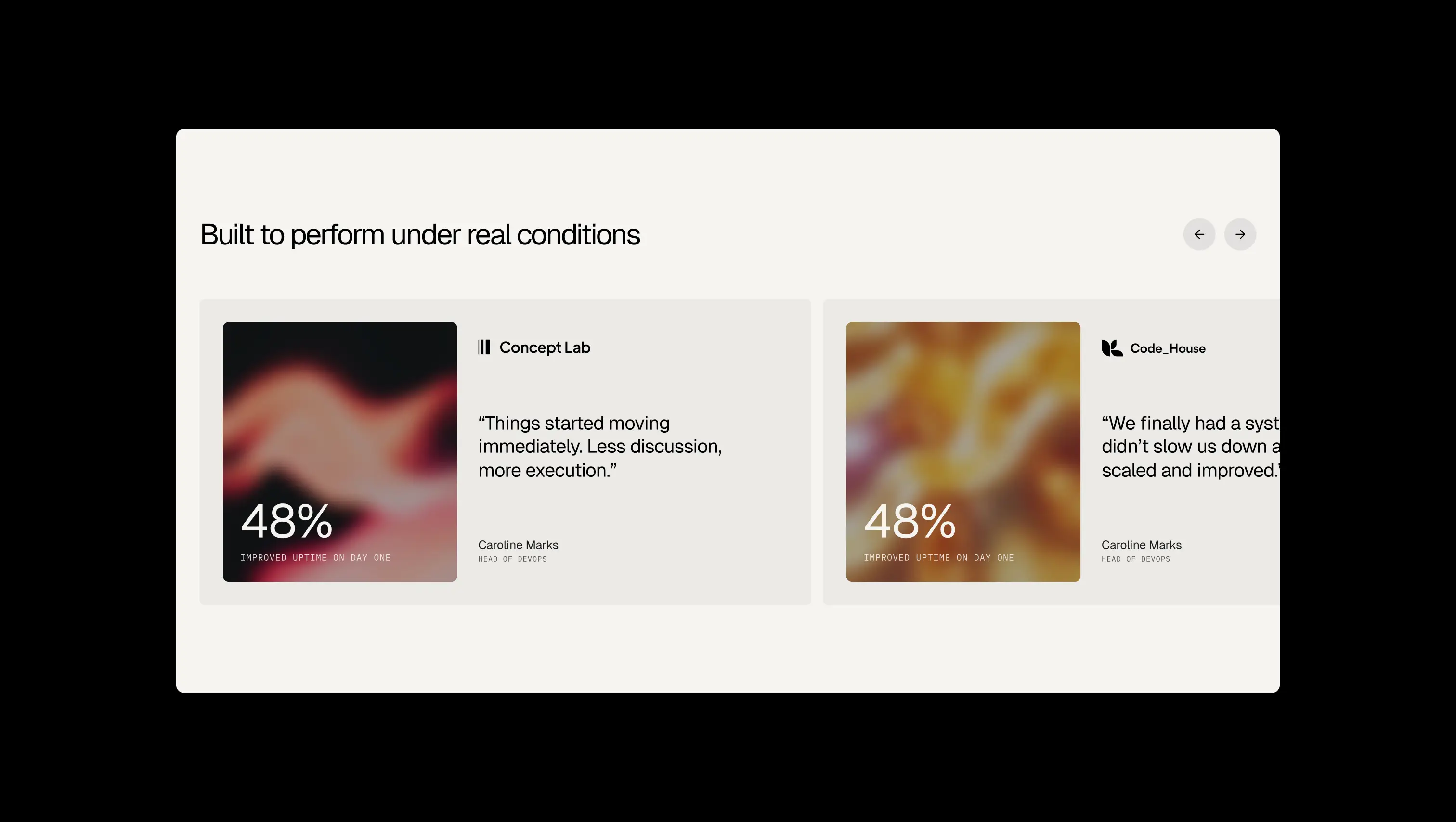 Case Study Testimonial Slider Cards
