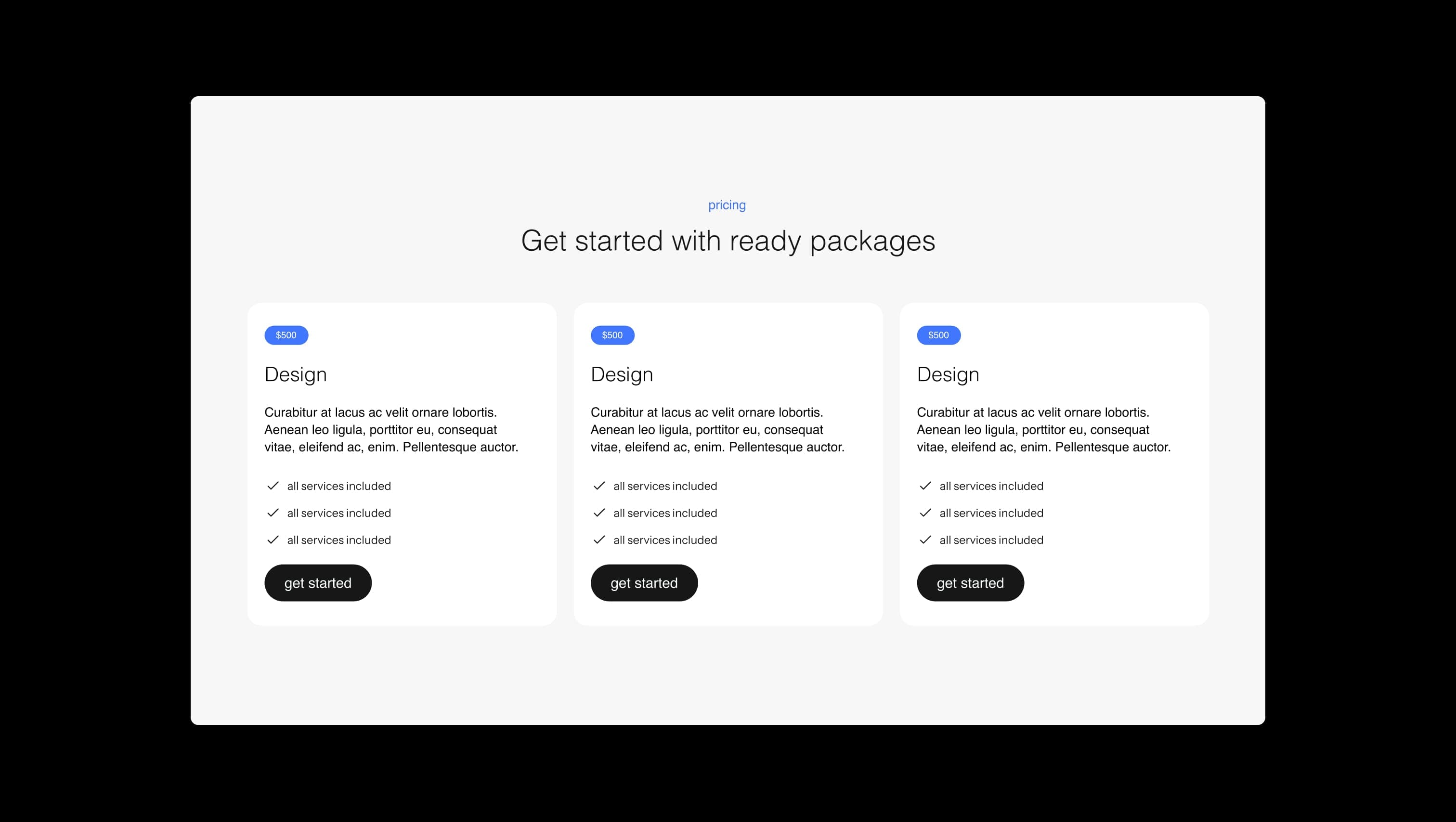 Pricing Three Columns