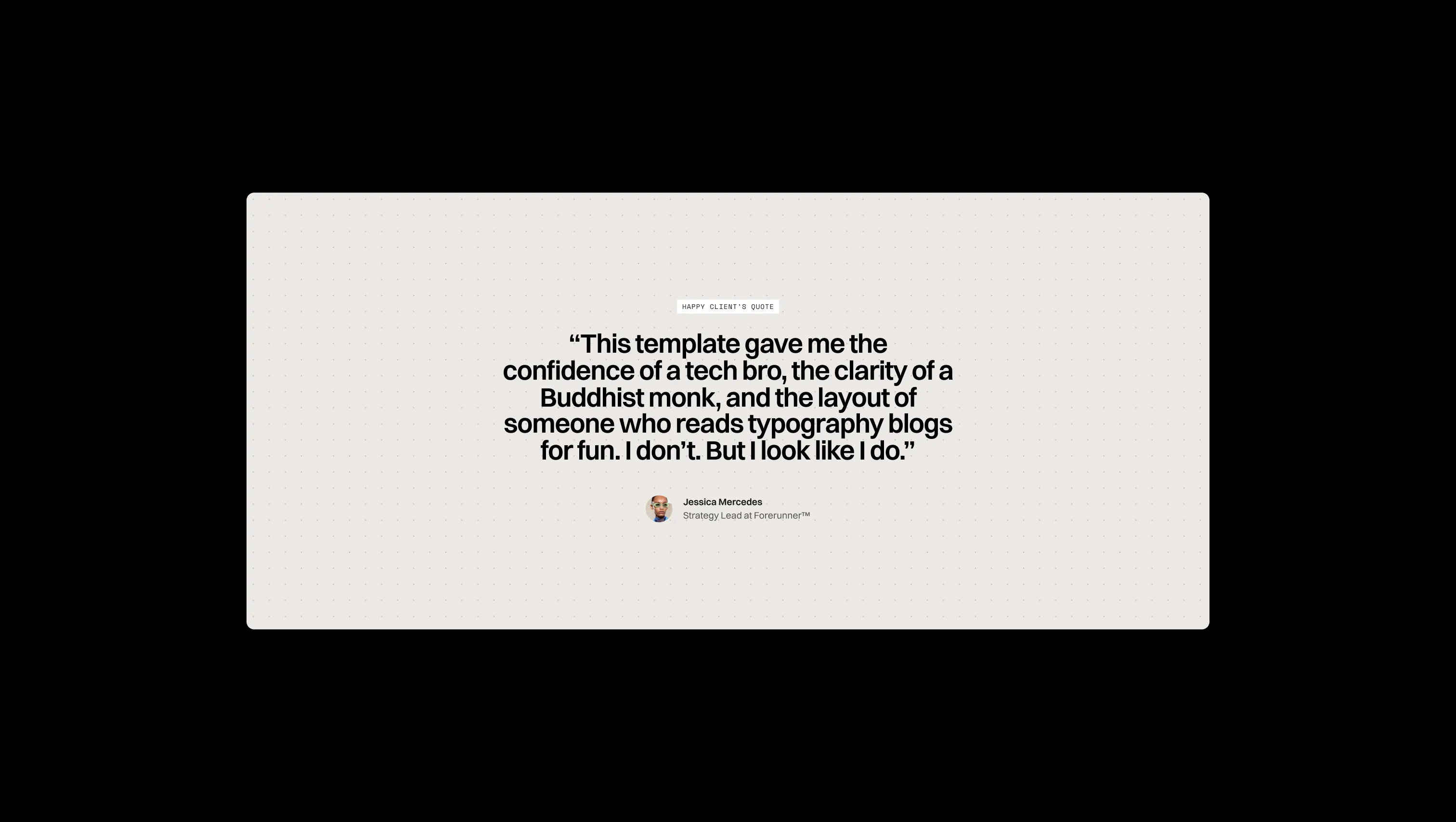 Single Testimonial with Quote