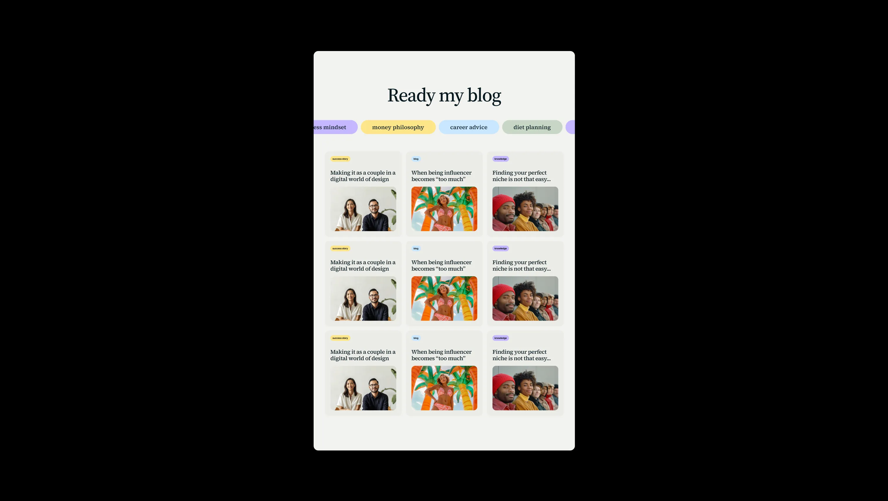 Filterable Blog Grid with Category Tags