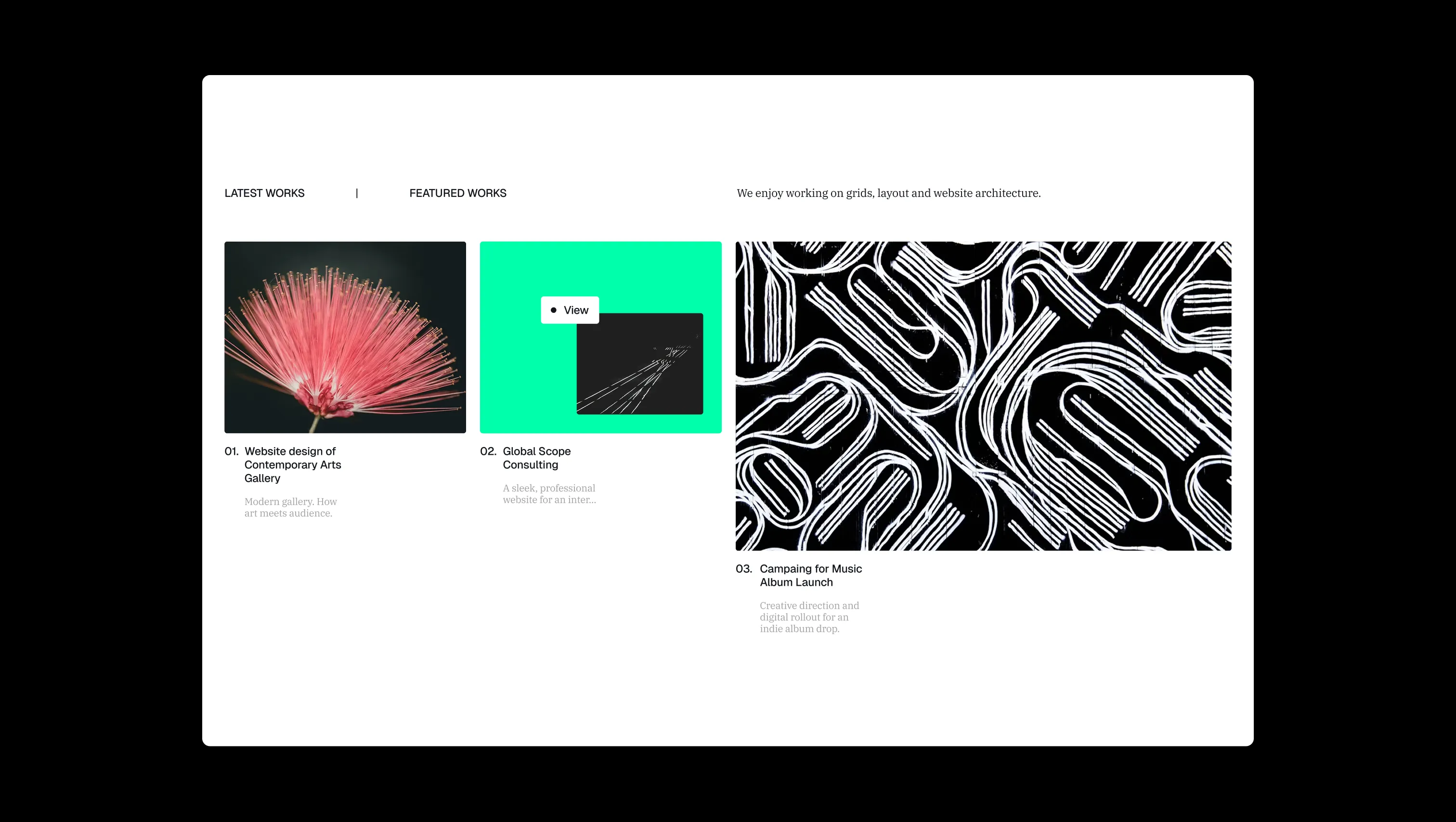 Portfolio Grid with Hover Cards
