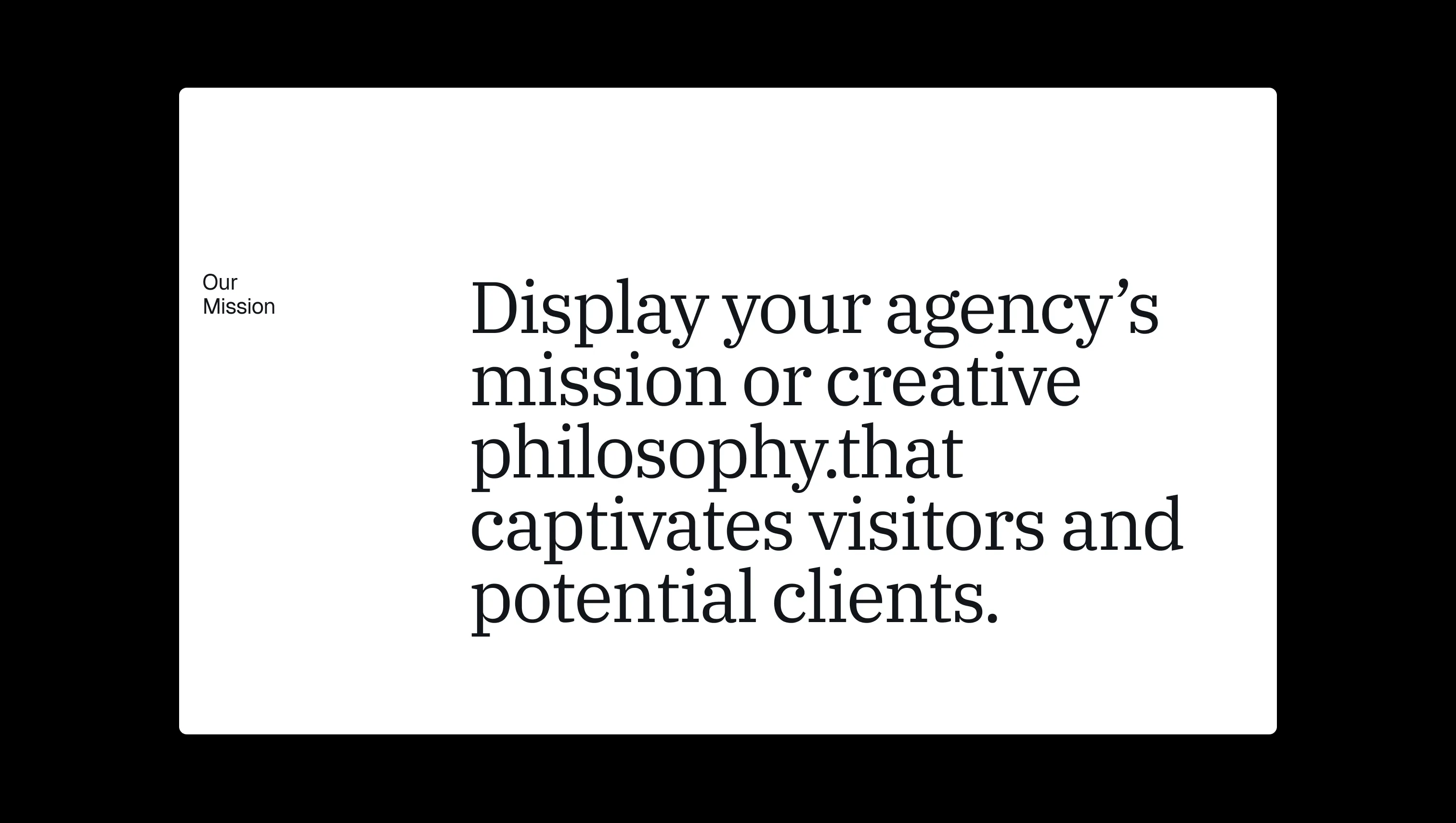 Animated Mission Statement Section