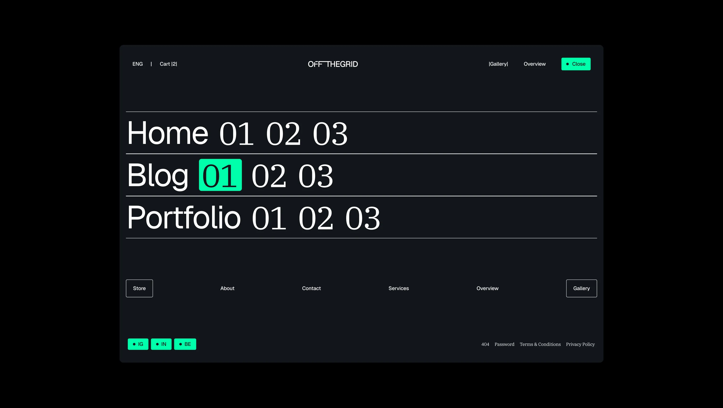 Fullscreen Navigation Overlay Menu
