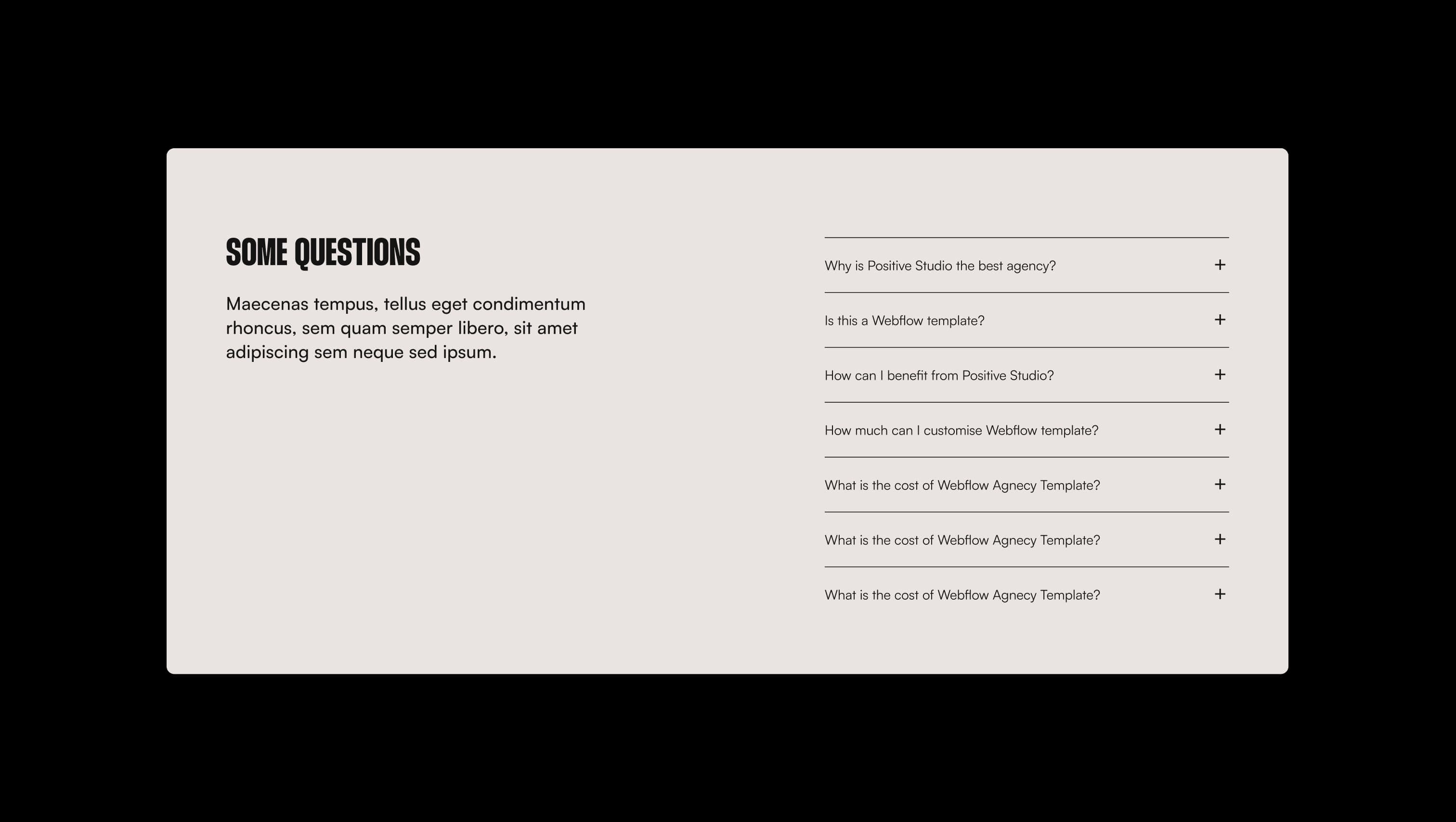 FAQ Section with Accordion