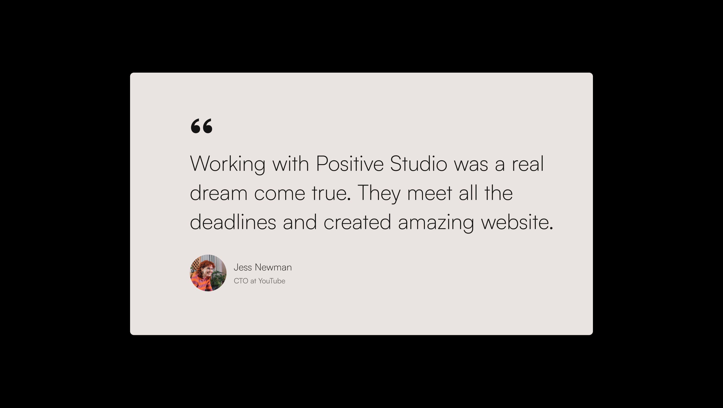 Big Quote Testimonial