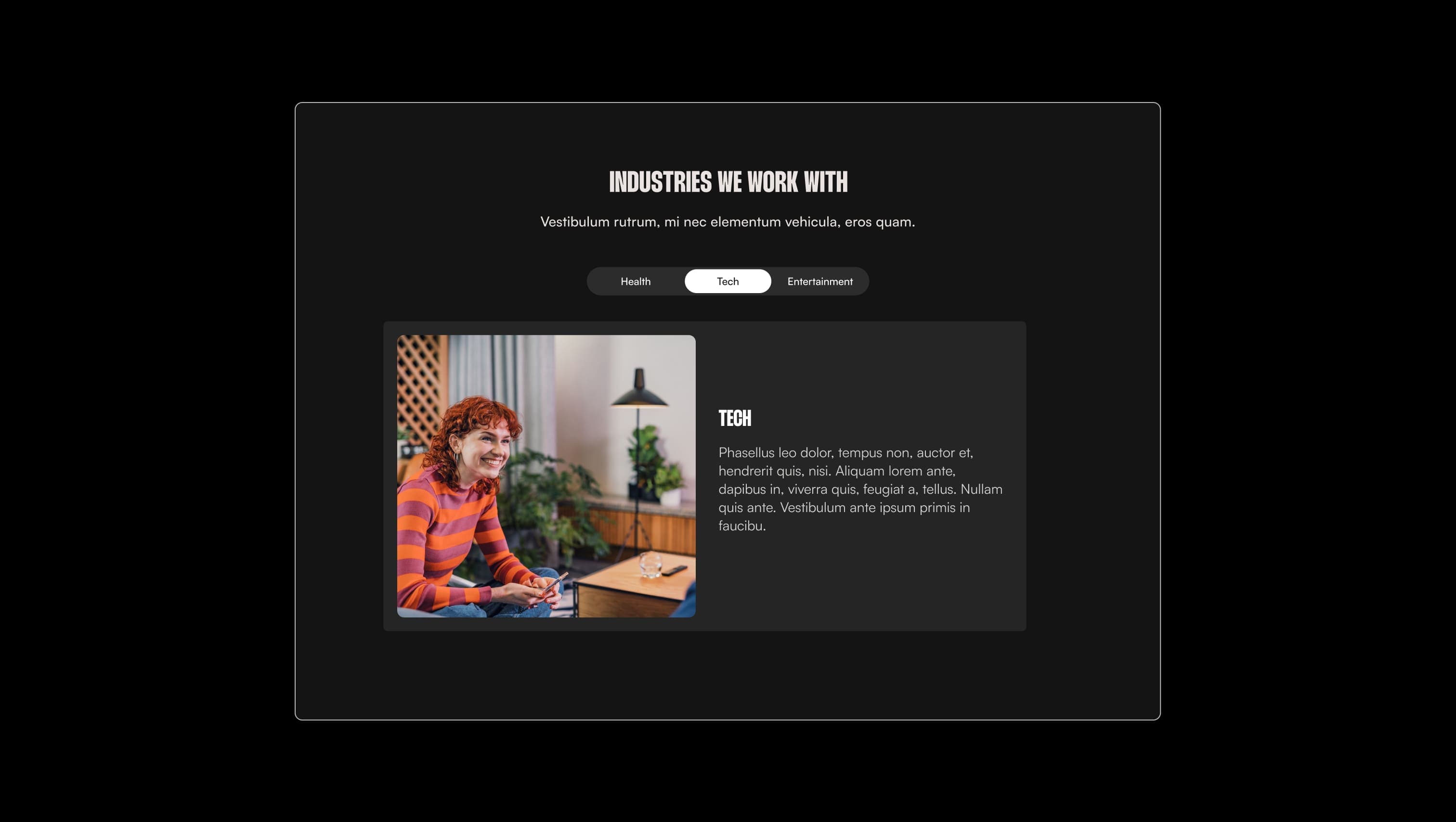 Industries Tabs Section