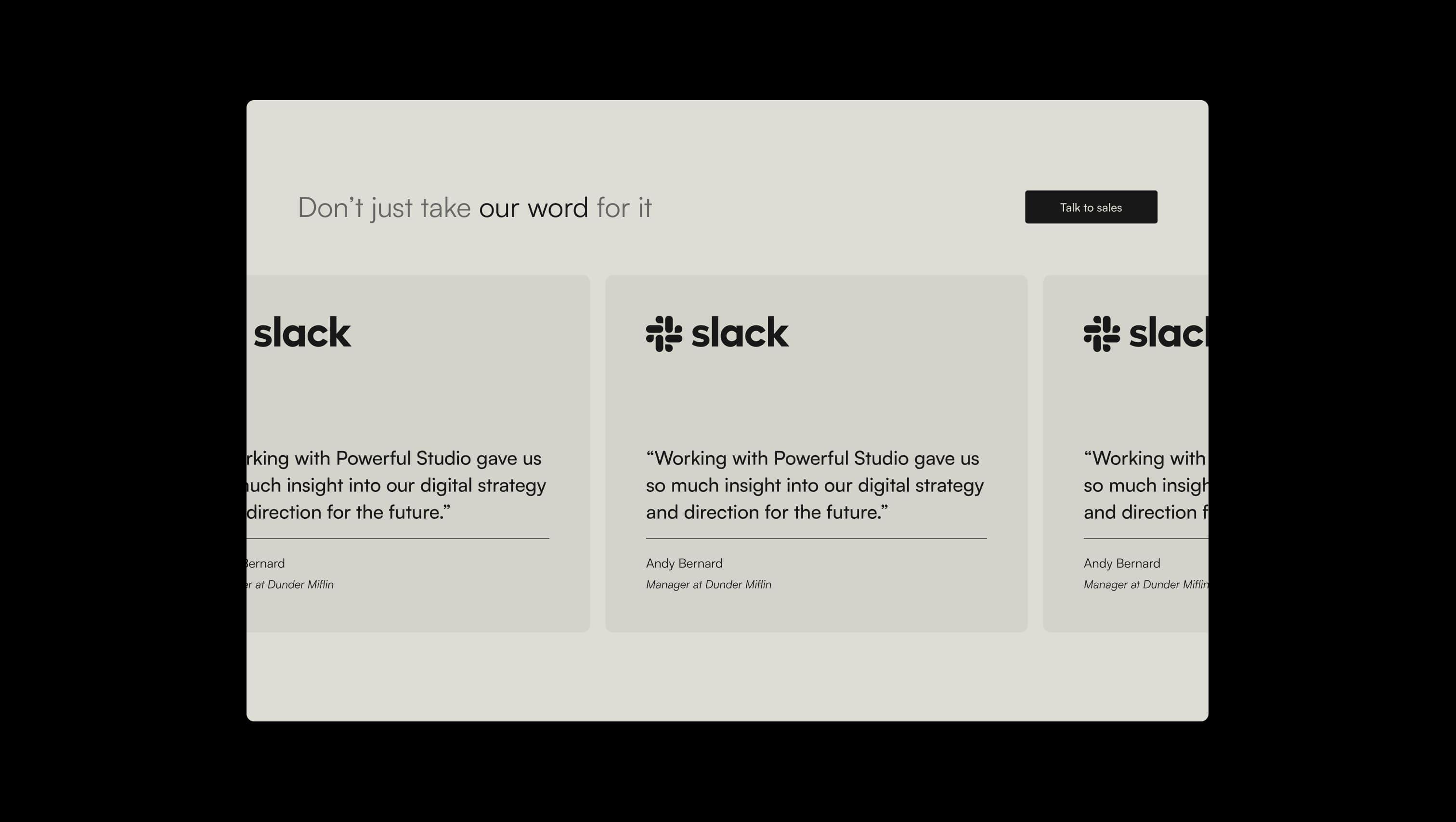 Looped Testimonials