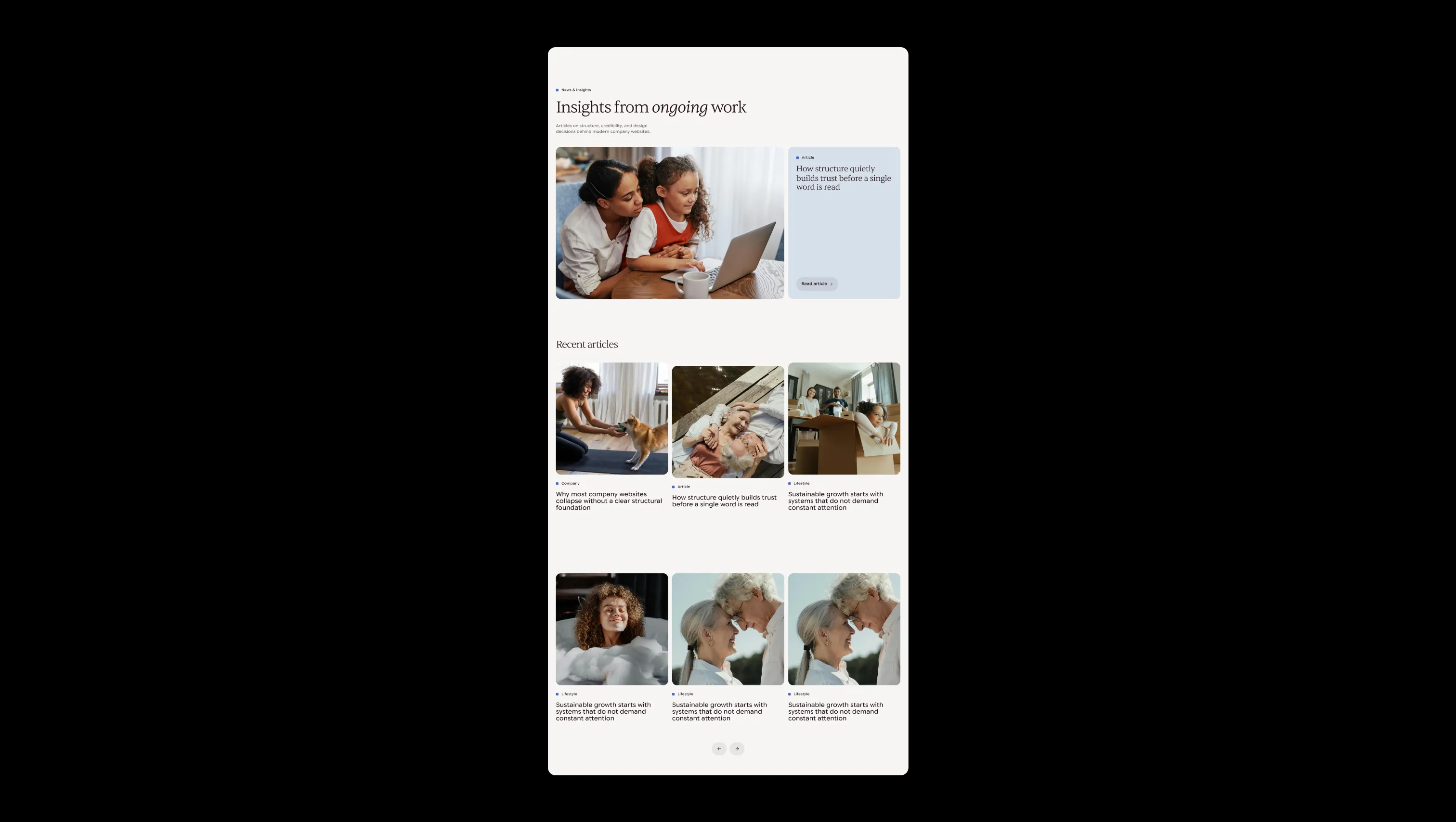 Blog Hero with Featured Article Grid