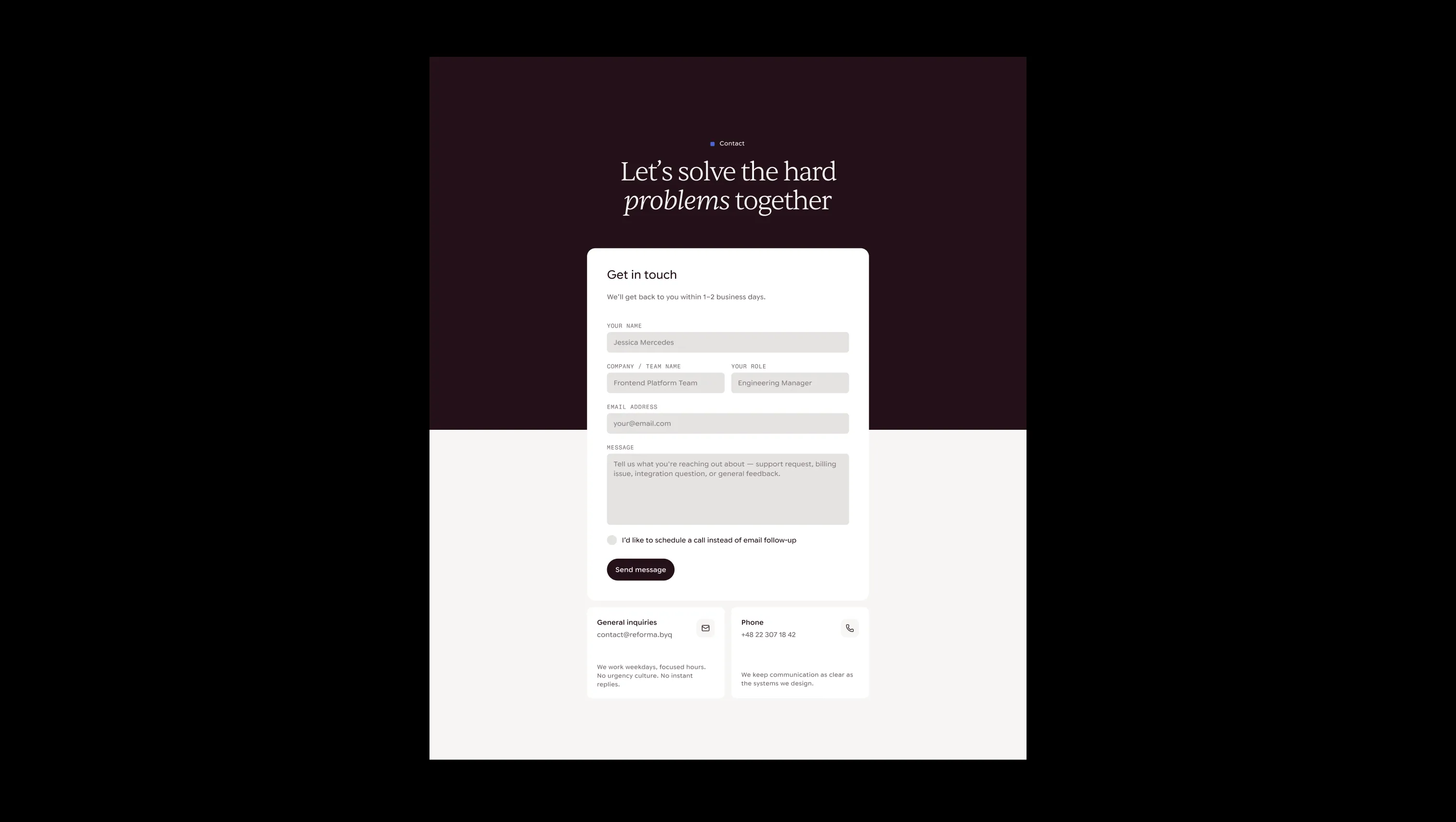Contact with Form