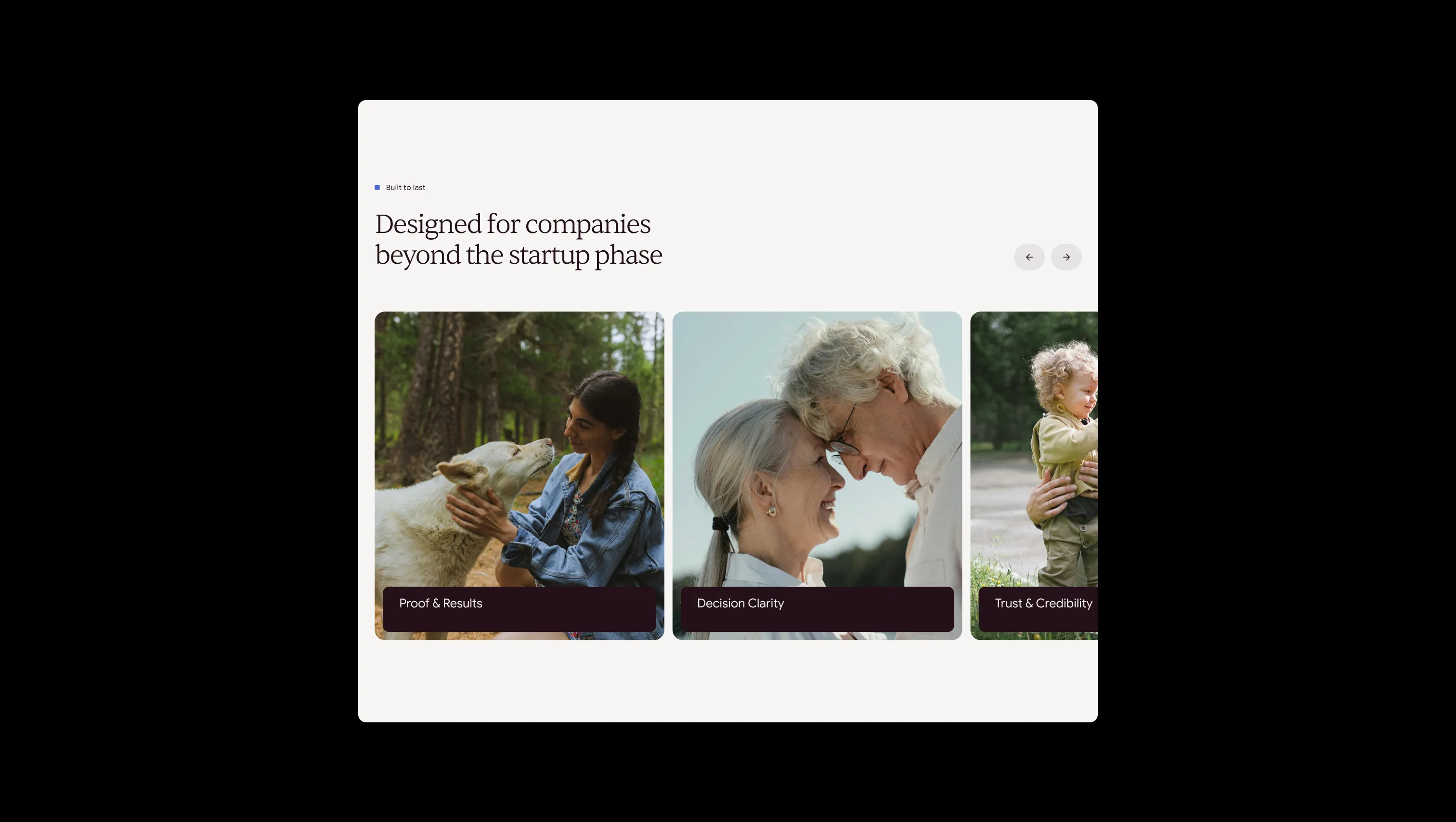 Feature Cards Horizontal Carousel Section