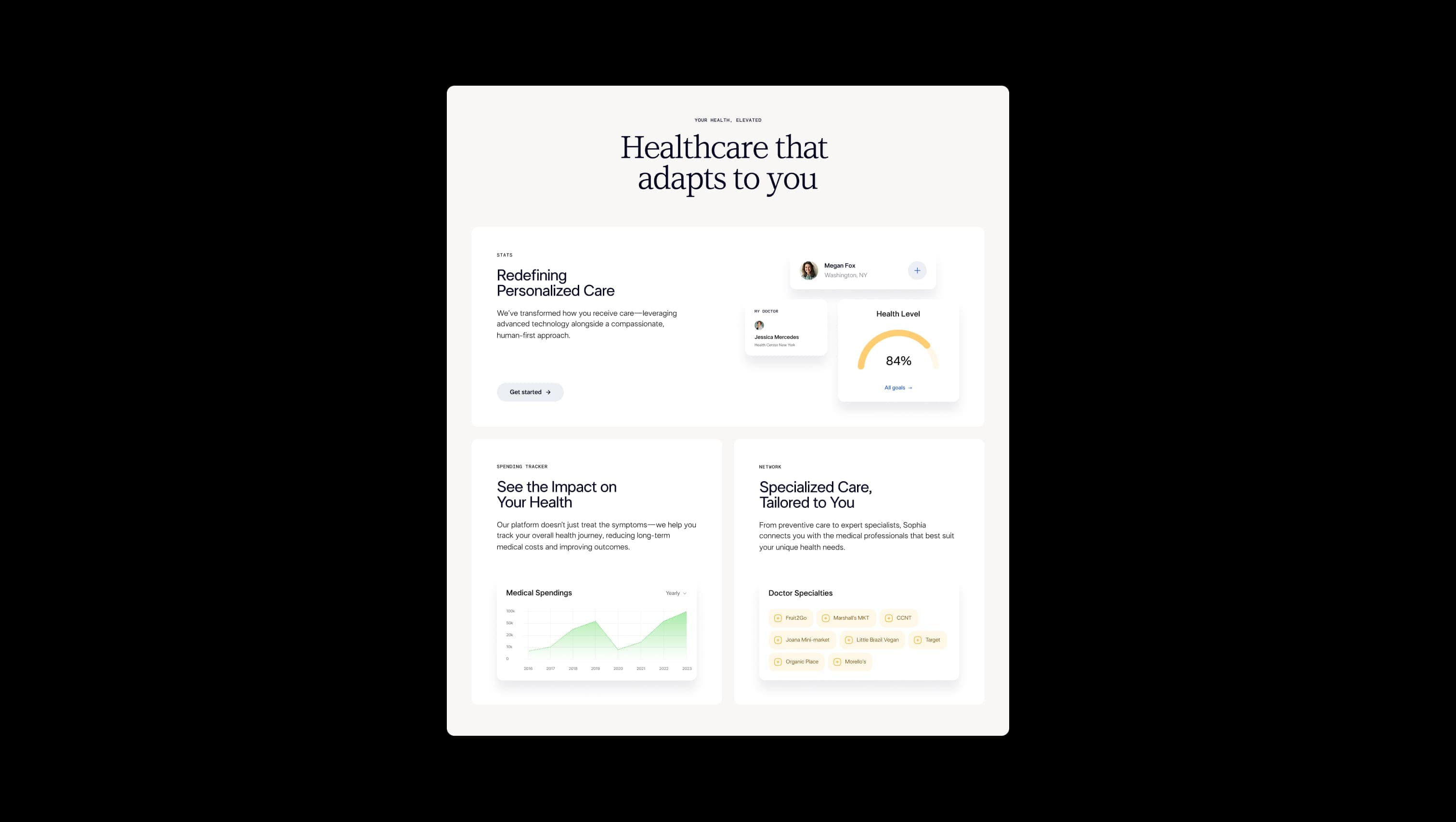 Healthcare Bento Grid Section