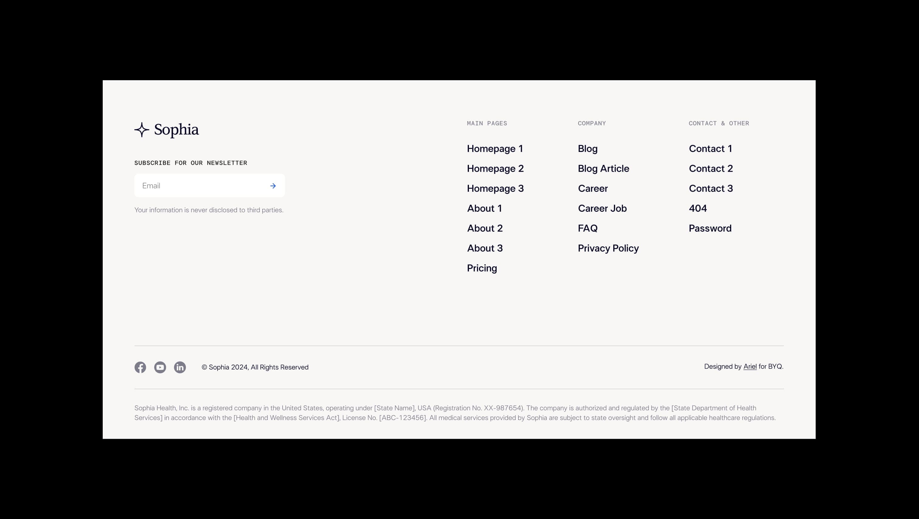 Footer with Newsletter Form