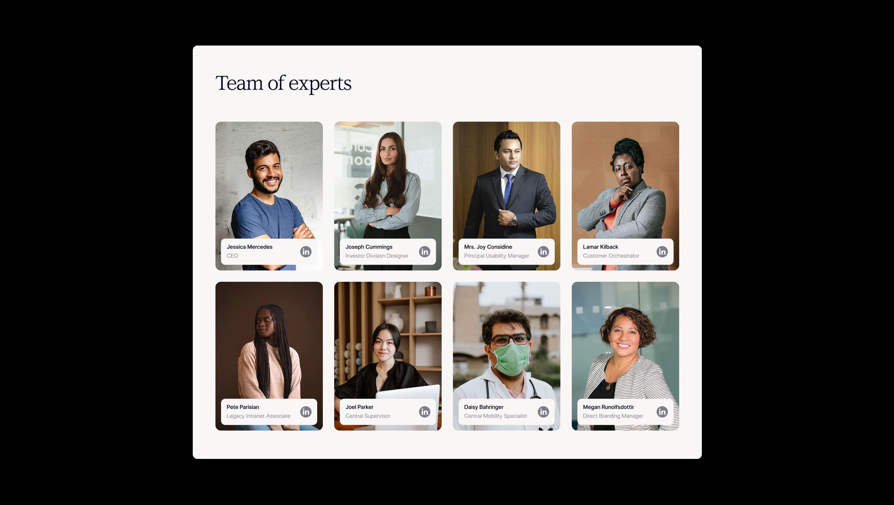 Team Grid with Social Links