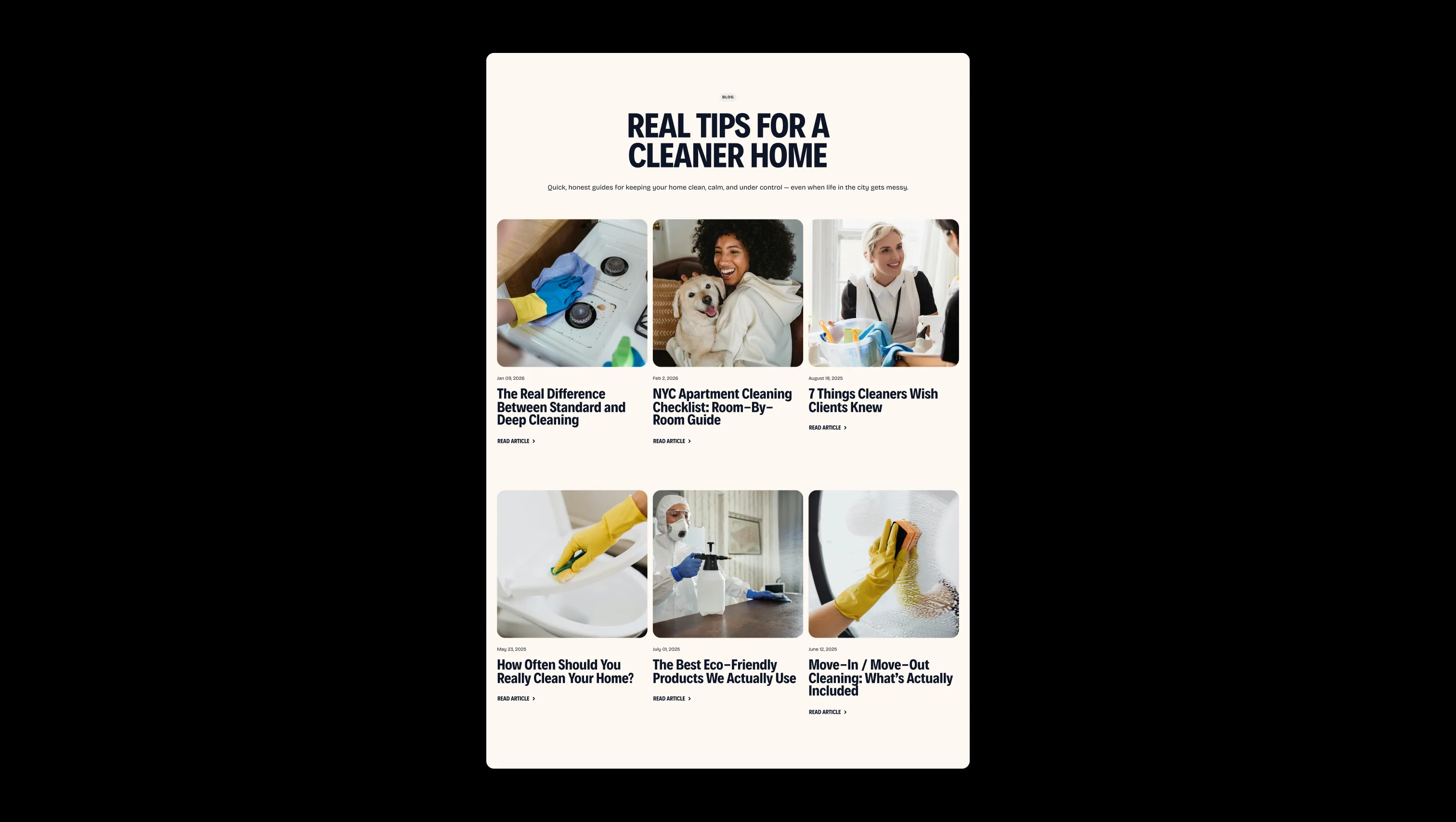 Blog Grid with Header