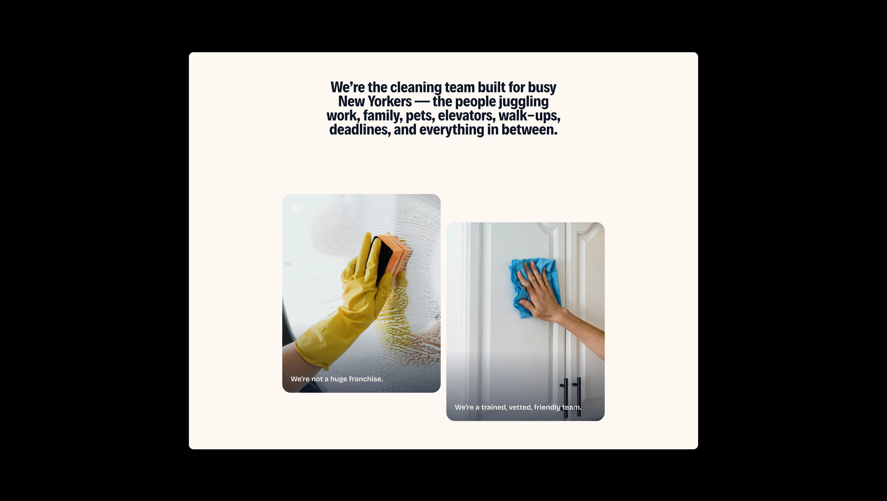 Centered Text with Image Cards