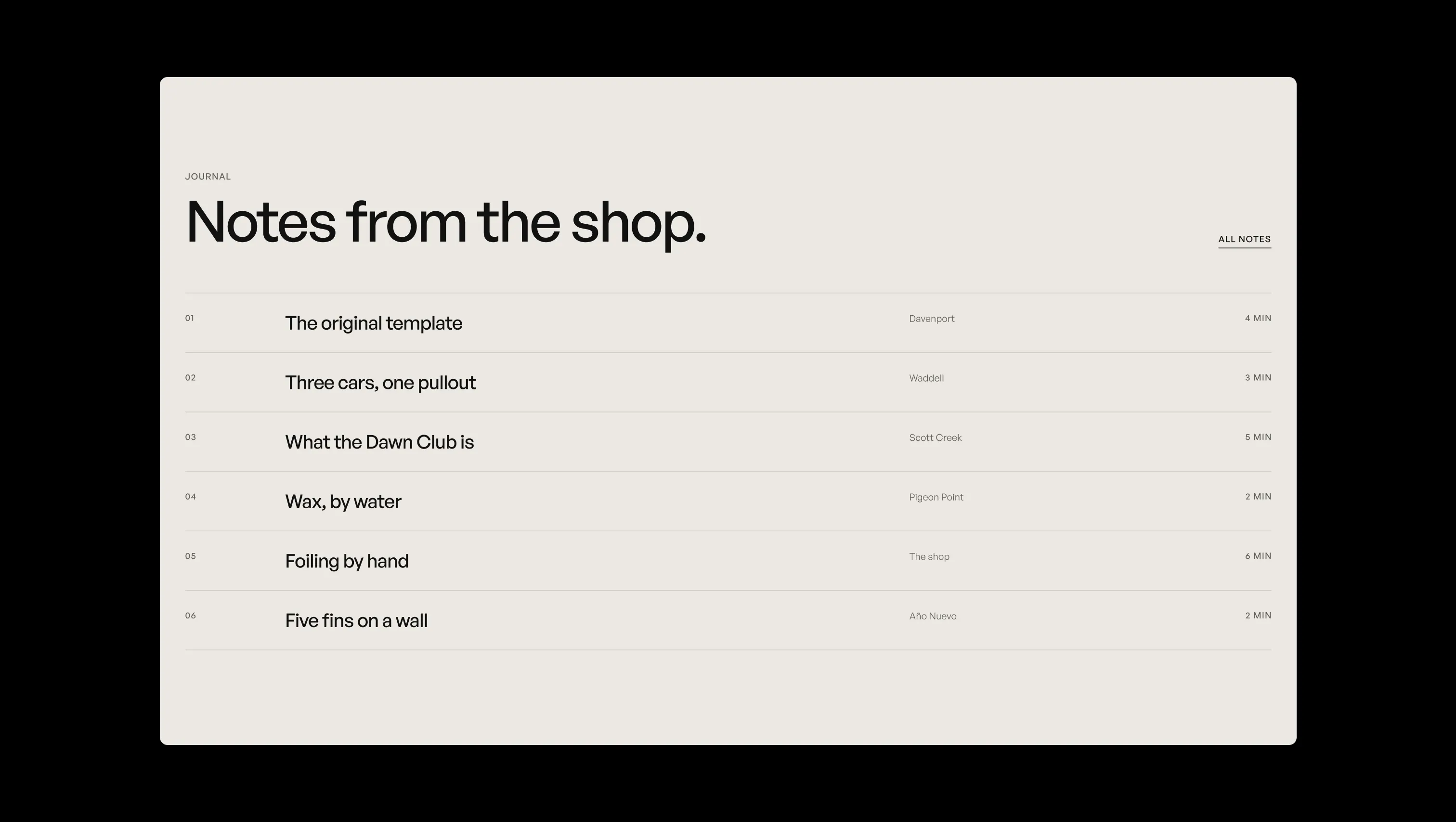 Journal List With Hover Preview