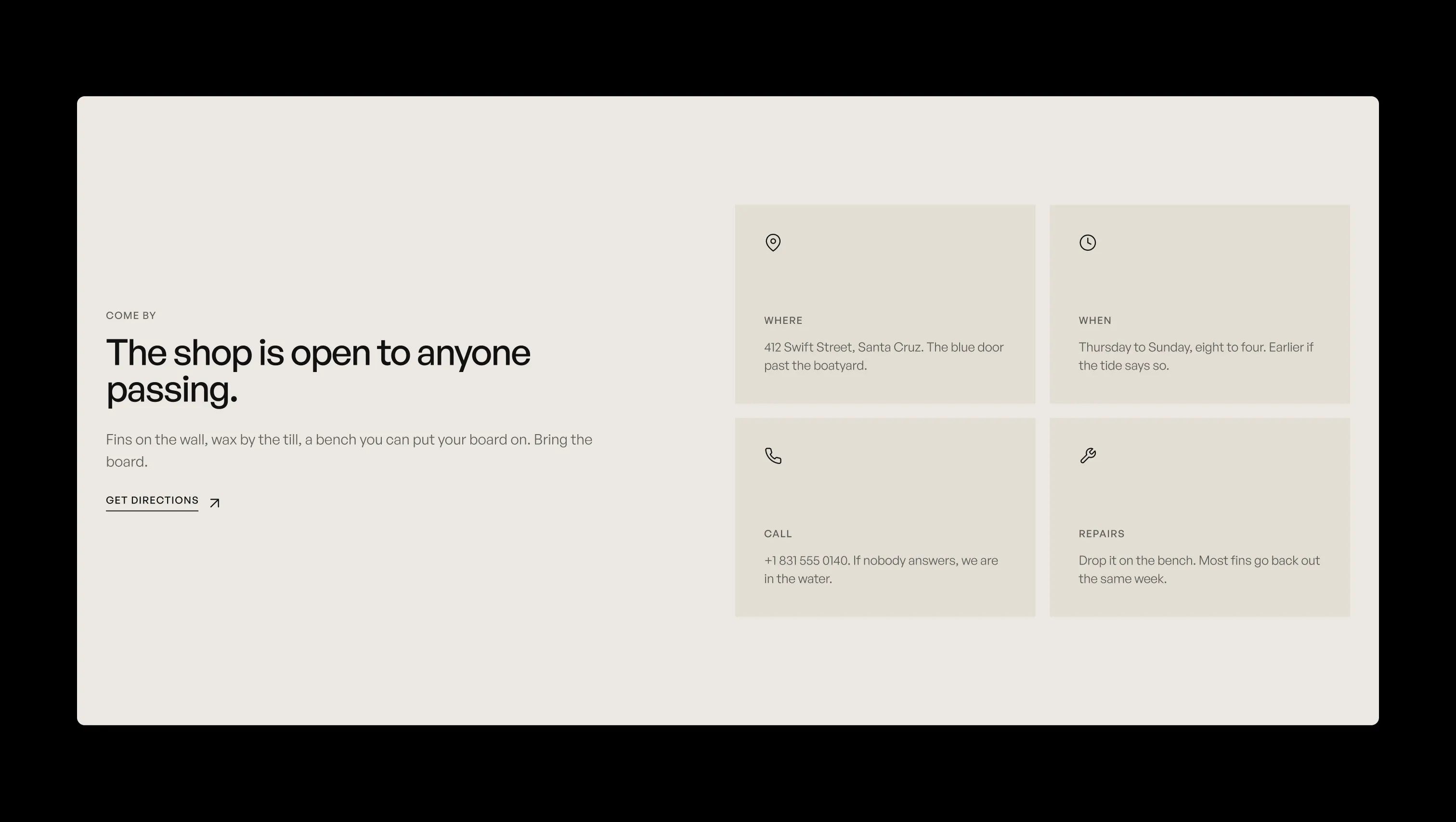 Visit Info with Icon Tiles