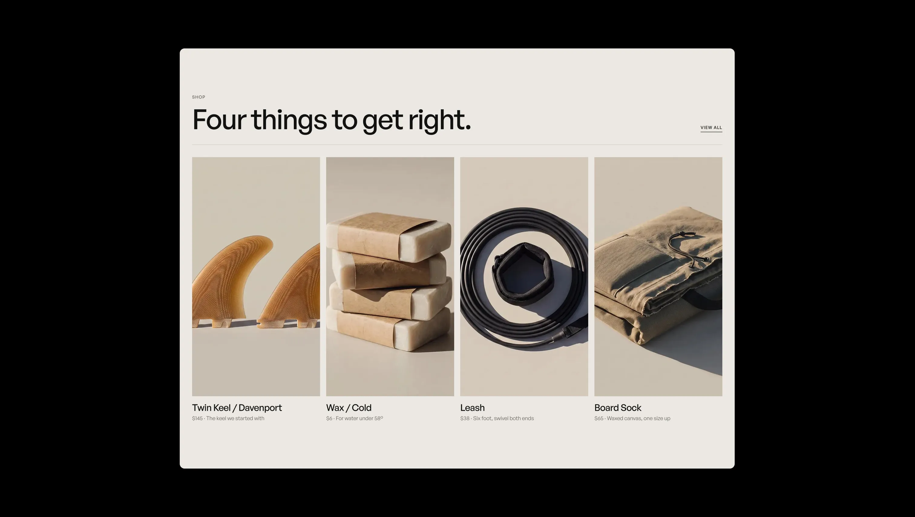 Expanding Product Panels Shop Grid