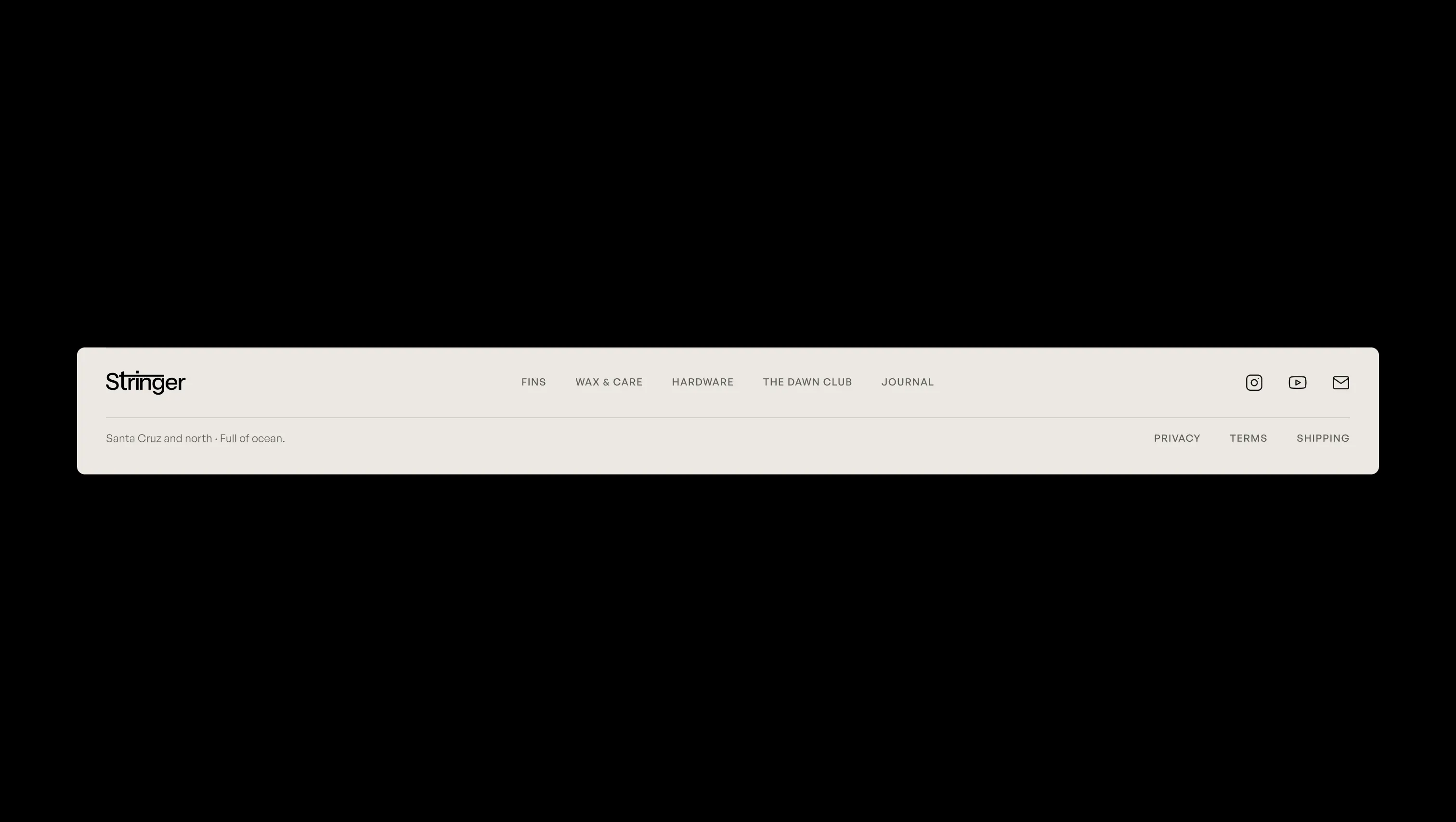 Footer with Logo and Social Links