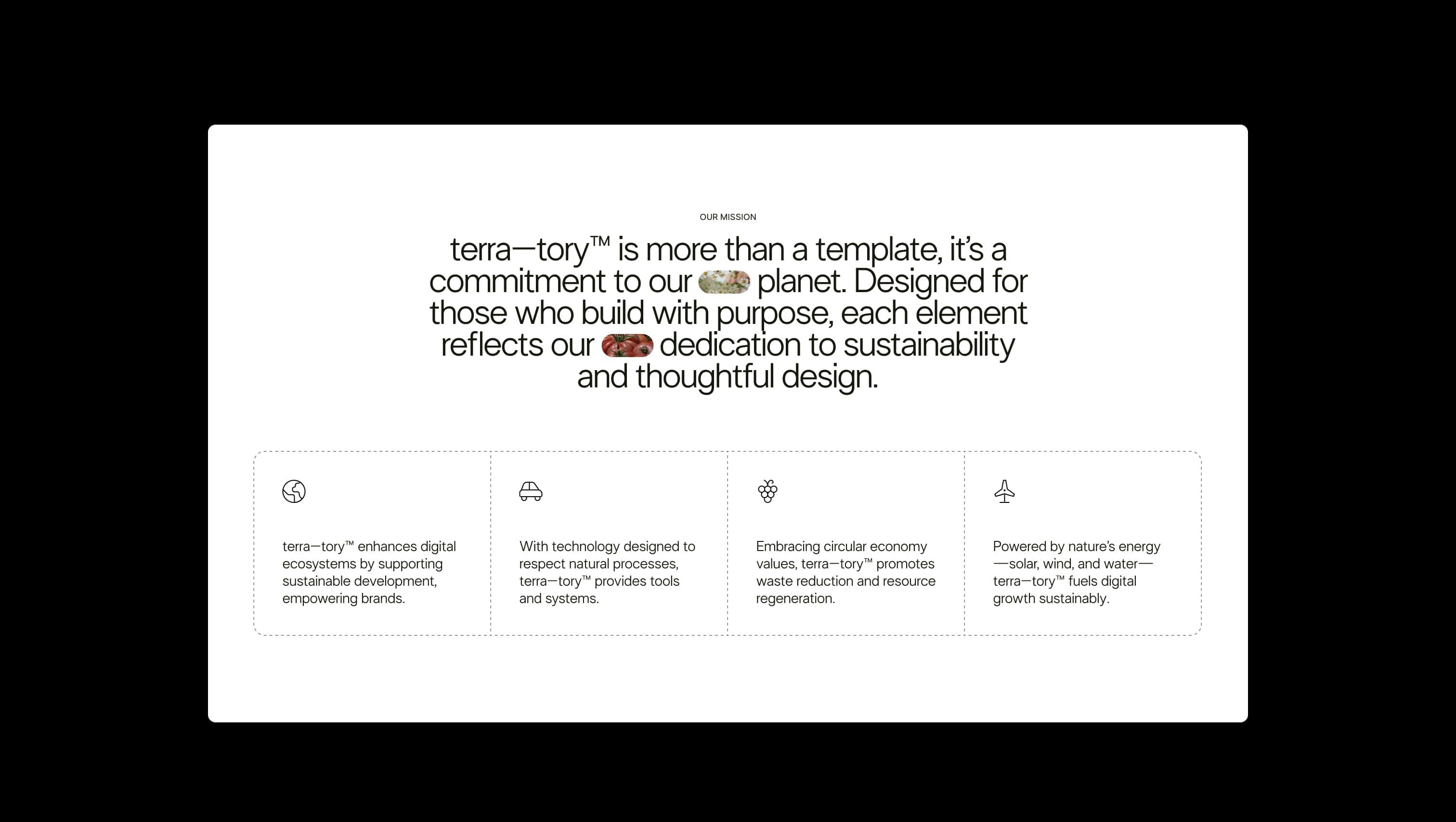 Mission Statement Feature Grid