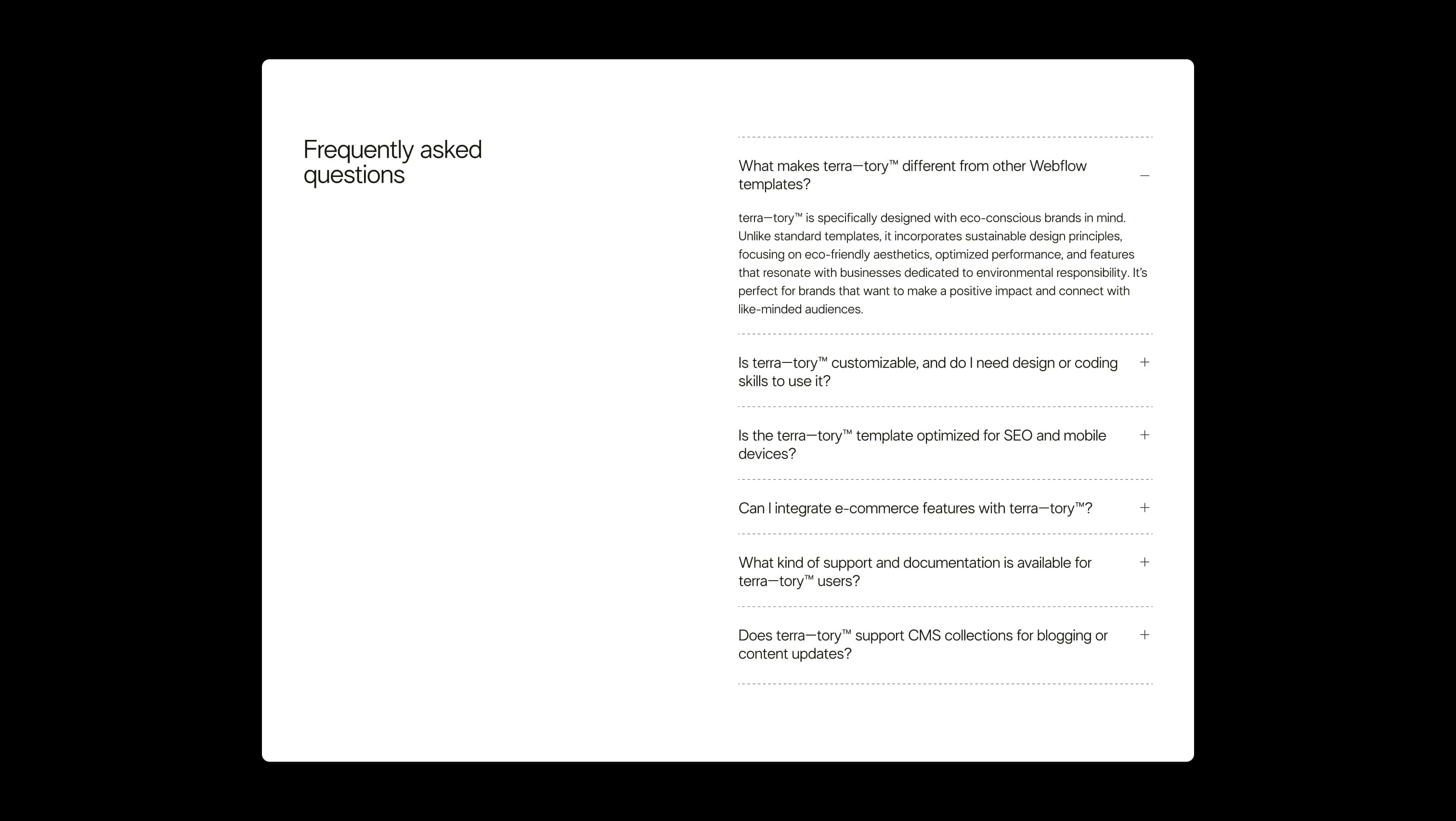 FAQ Accordion Section